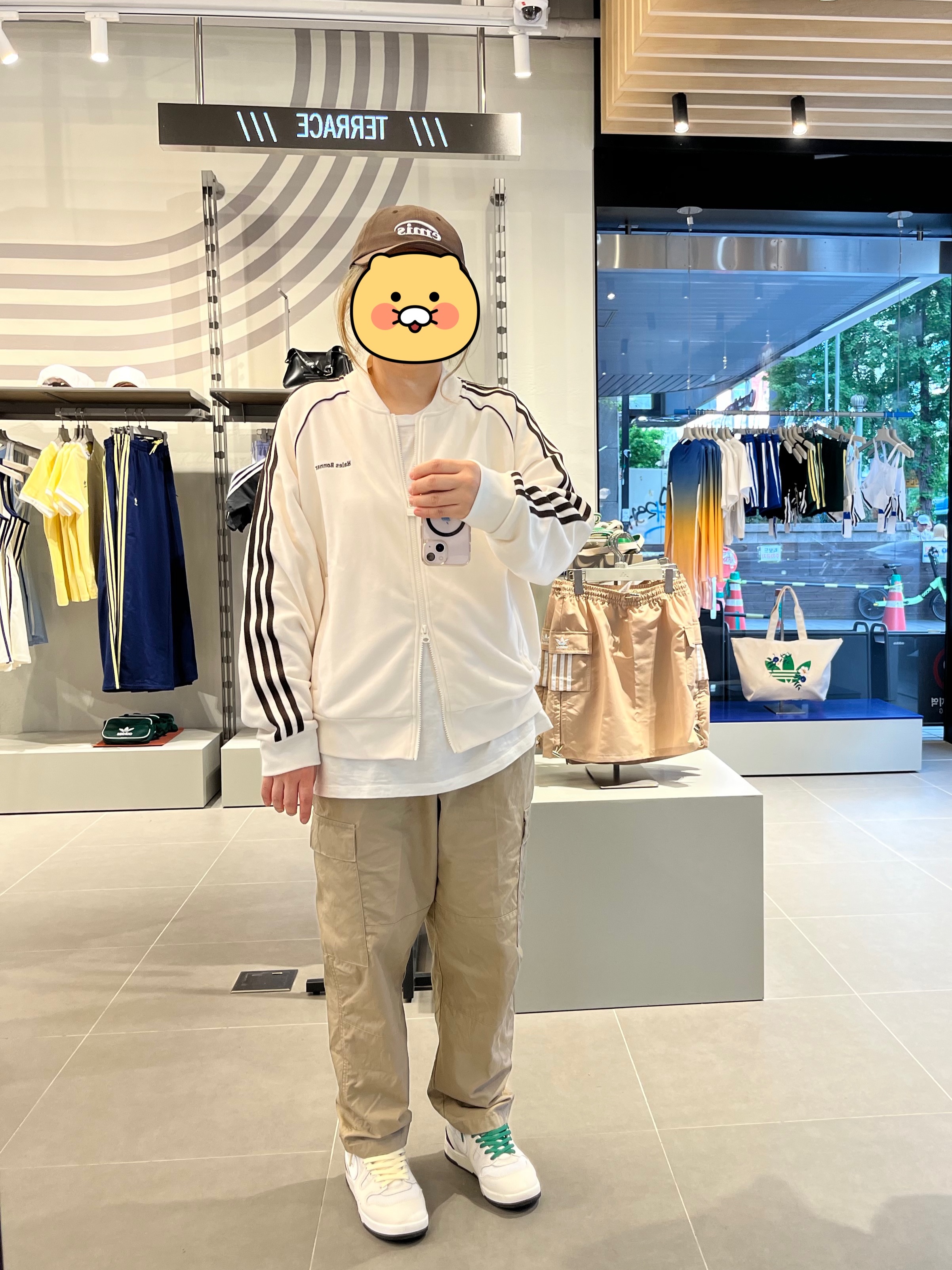 Adidas x Wales Bonner Statement Track Top Chalk White - KR Sizing, Emis New Logo Emis Cap Brown 착용 스타일