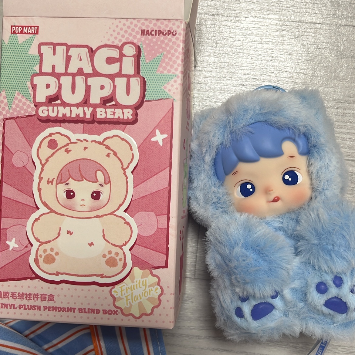 Pop Mart Hacipupu Gummy Bear Series Vinyl Plush Pendant (1 Blind Box) 착용 스타일 - 1