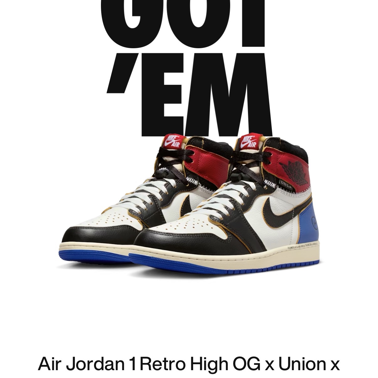 Jordan 1 x Fragment x Union LA Black and Varsity Red 착용 스타일