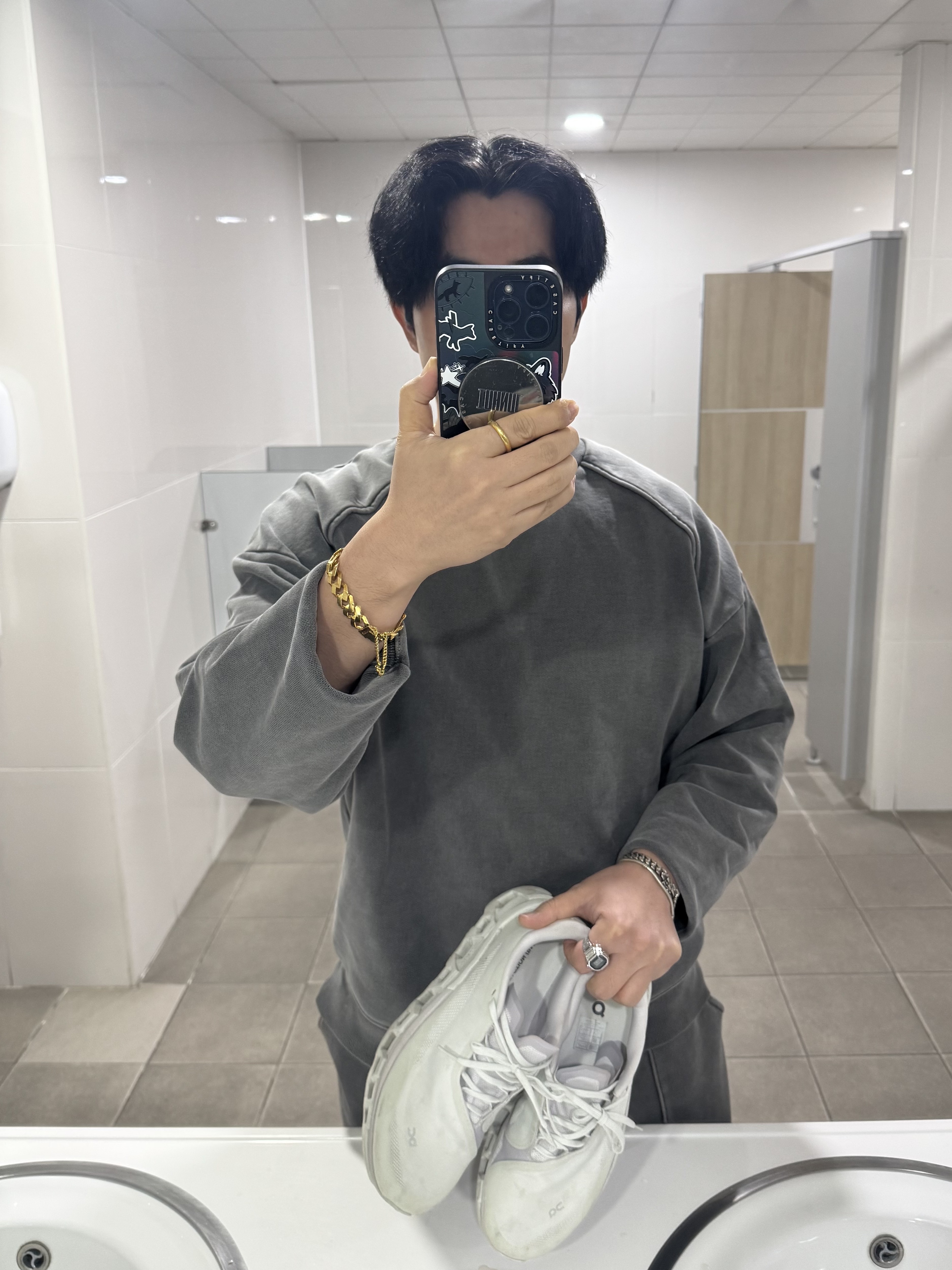 Casio 50th Anniversary Ring Watch CRW-001-1, (W) Pandora Moments Snake Chain Bracelet Sterling Silver 착용 스타일 - 2