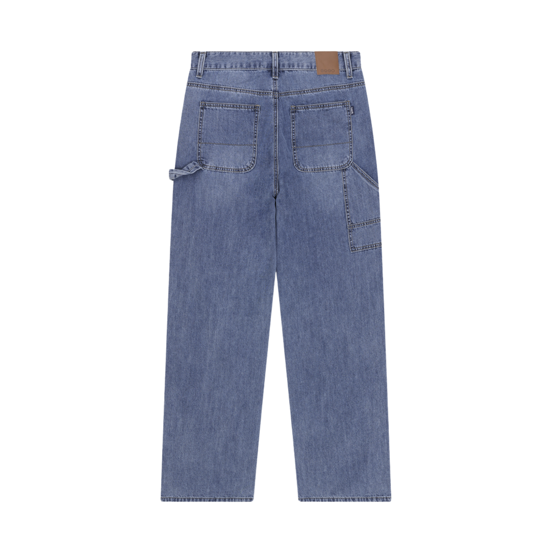 률앤와이 데님 더블 니 카펜터 와이드 팬츠 미디움 블루 C6(Ryul+Wai: Denim Double Knee Carpenter Wide Pants M Blue C6) - 2