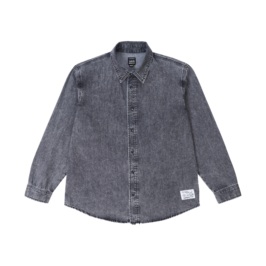 6SS08SH56 Ryul+Wai: Denim Stone Washing Basic Shirts Grey C6