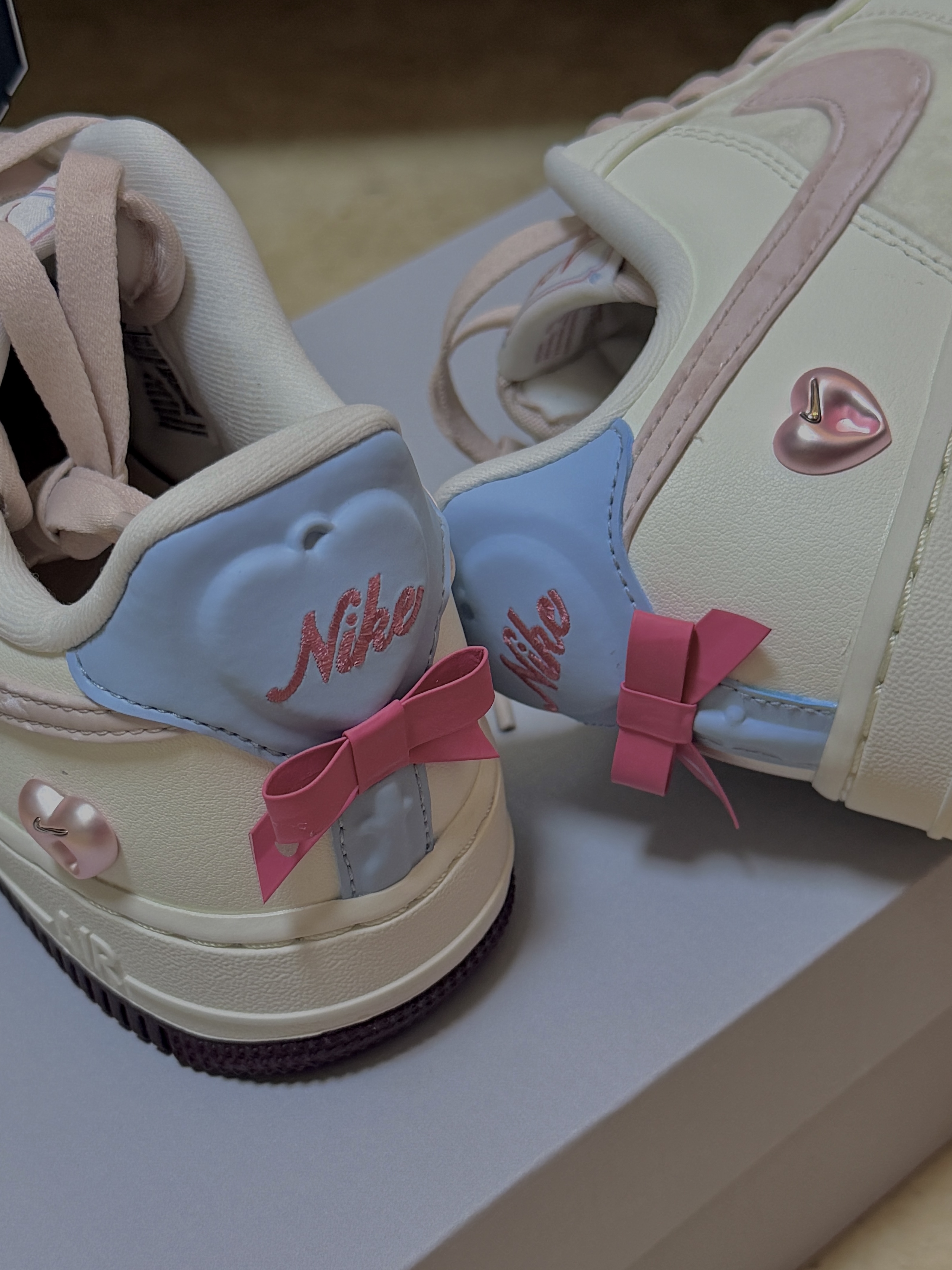 (W) Nike Air Force 1 Low Sail Light Armory Blue 착용 스타일