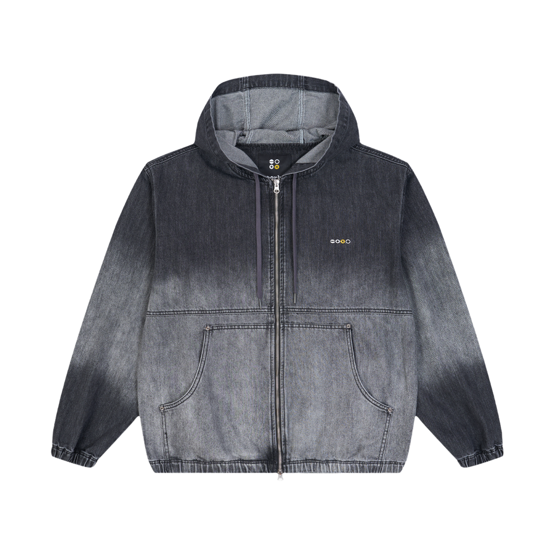 6SS05JK60 Ryul+Wai: Denim Hood Jumper Black C6