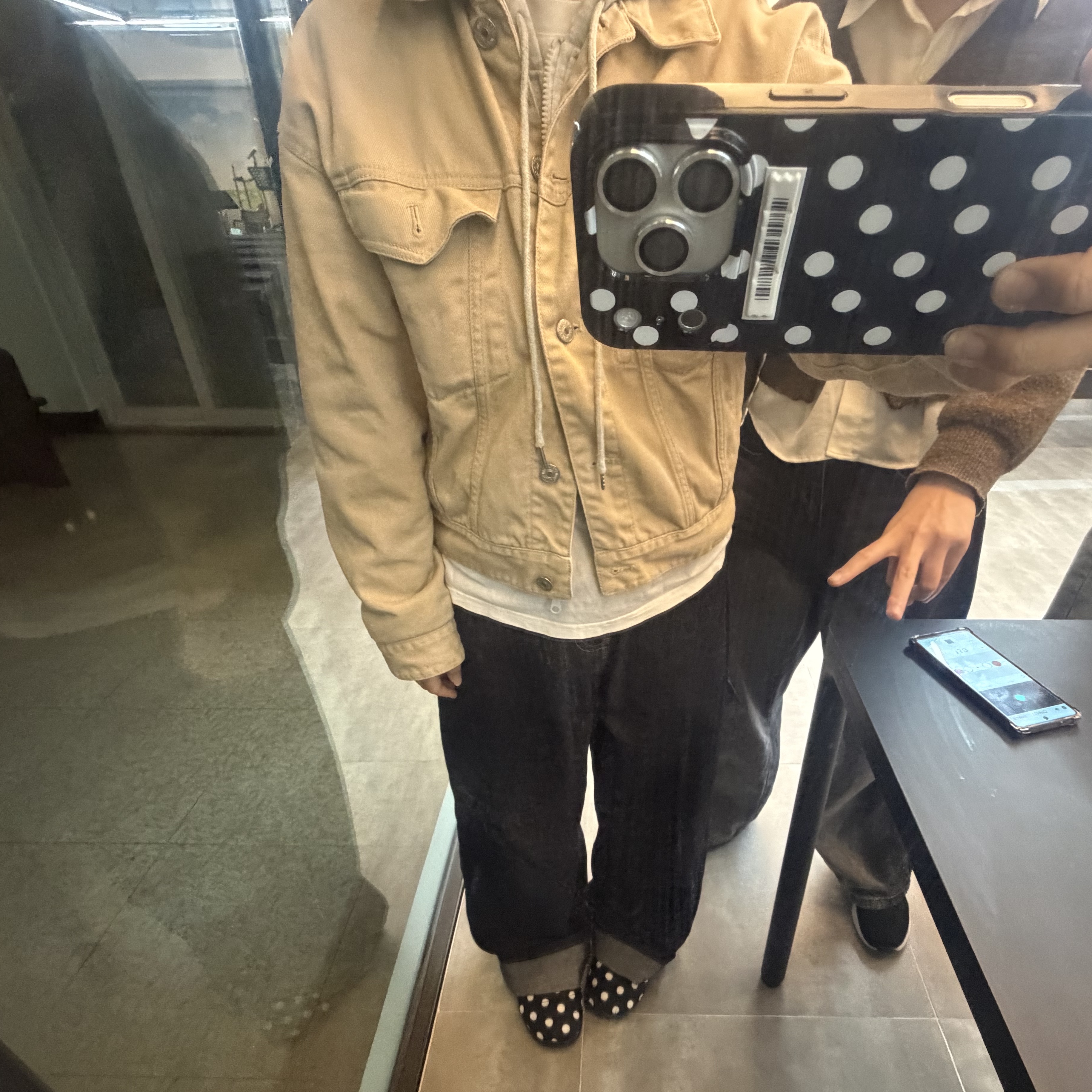Subu Permanent F-Line Dots, The North Face Nuptse On Ball Jacket Gray - 24FW 착용 스타일 - 2