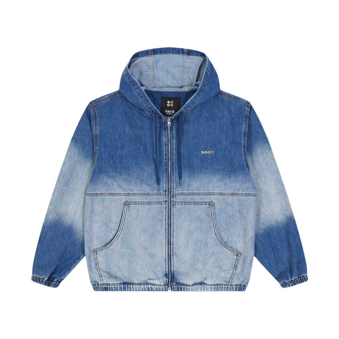 6SS04JK60 Ryul+Wai: Denim Hood Jumper Medium Blue C6