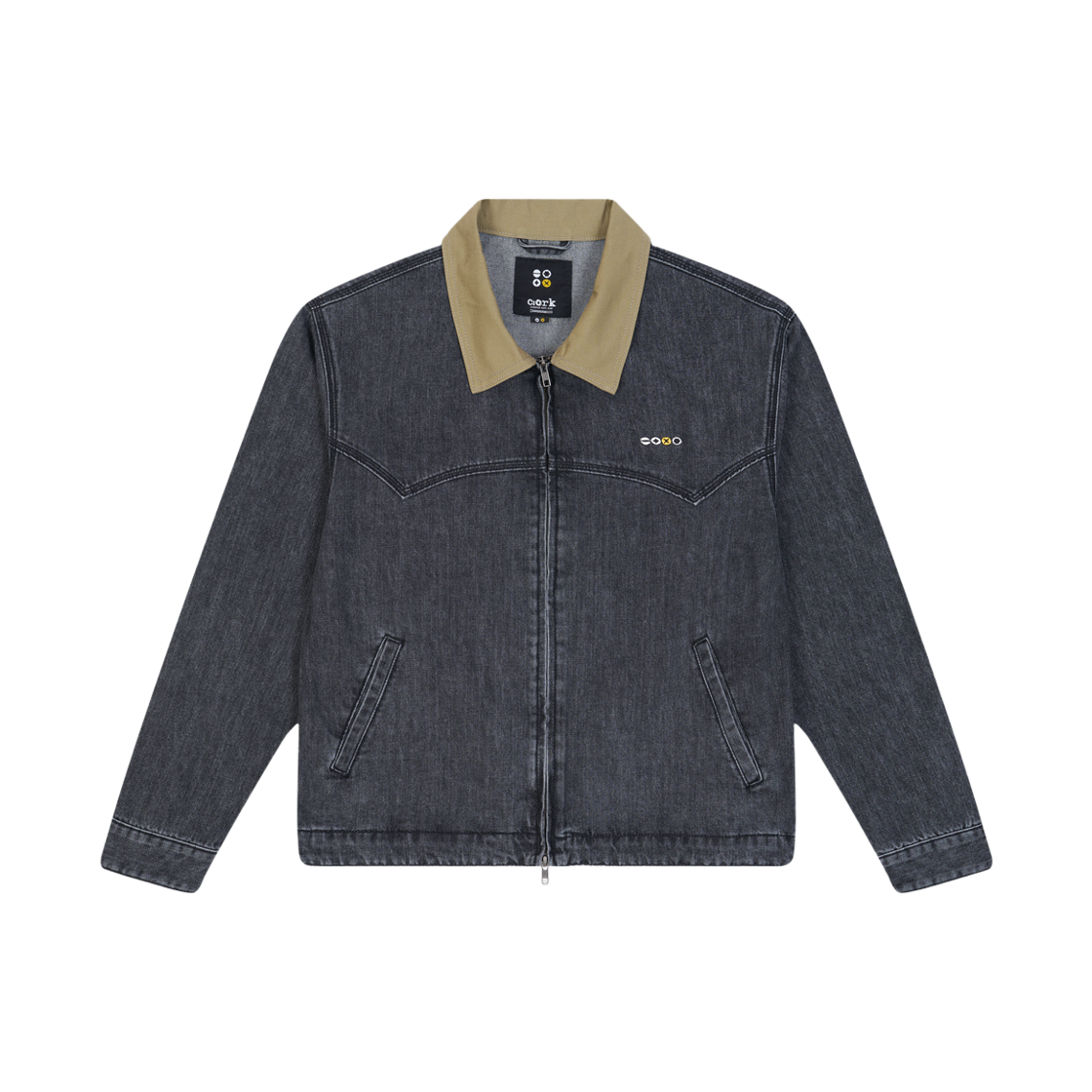 6SS02JK59 Ryul+Wai: Denim Zipup Work Jacket Black C6