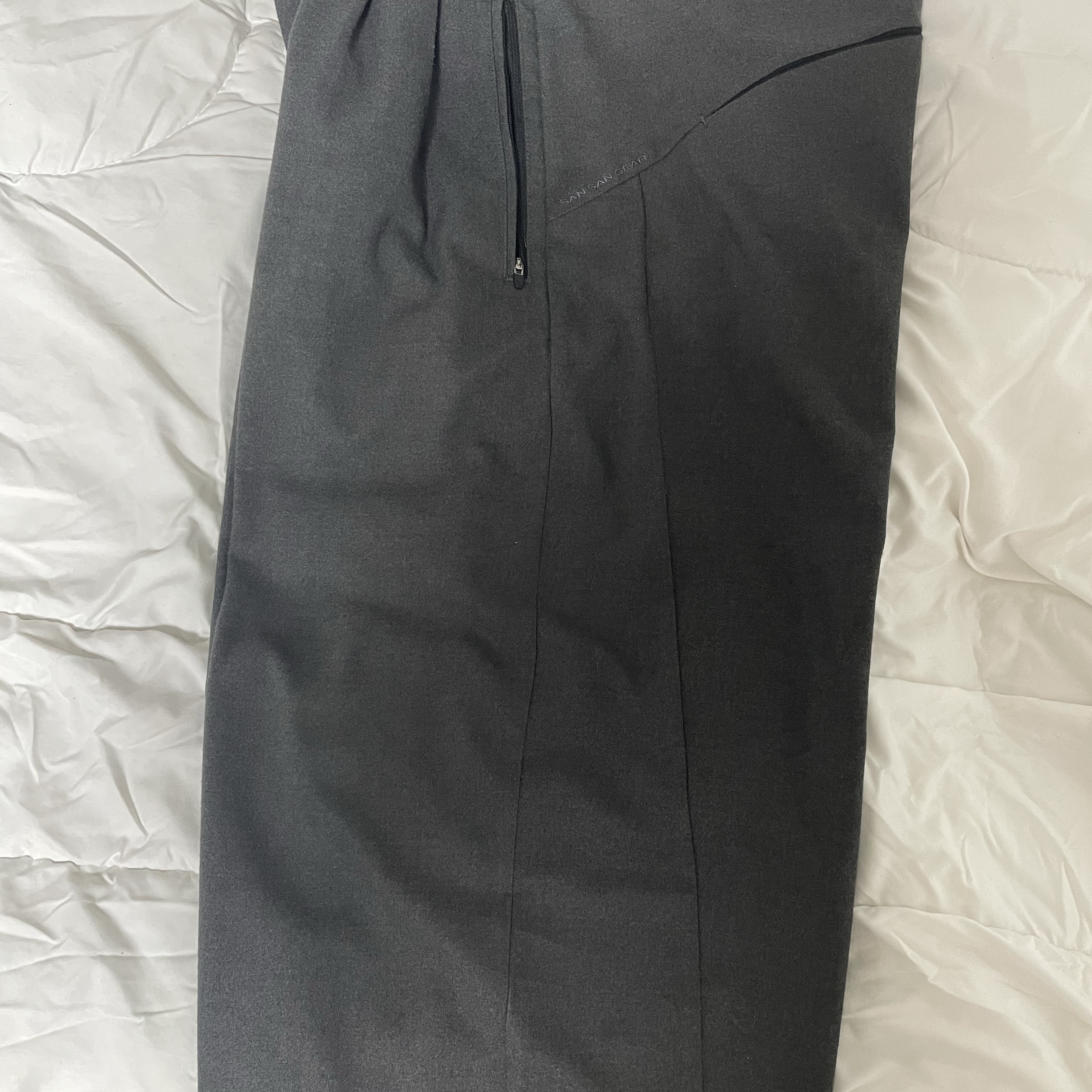 Sansan Gear Wide Pants Charcoal 착용 스타일
