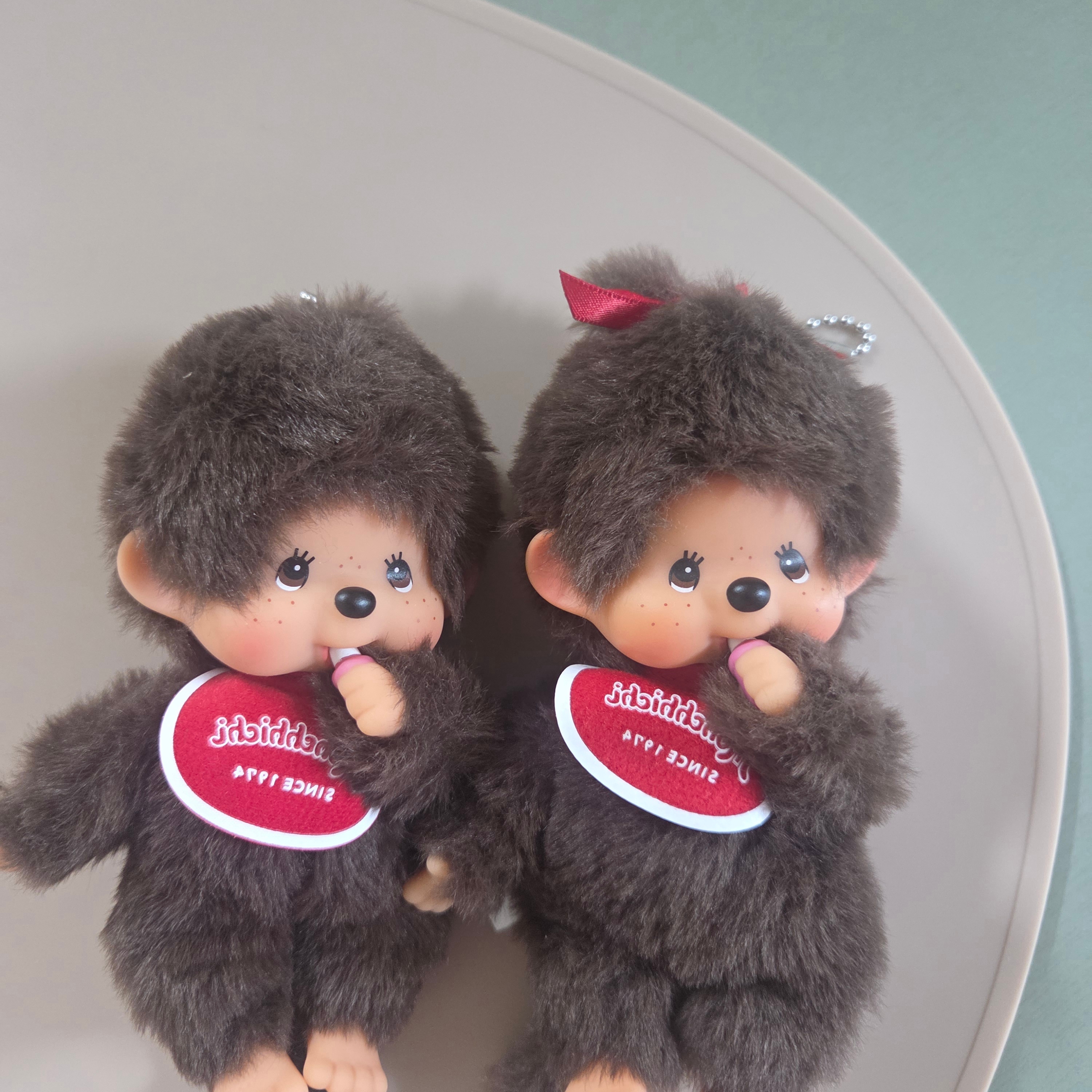 Monchhichi SS Boy Key Chain Brown, Monchhichi SS Girl Key Chain Brown 착용 스타일