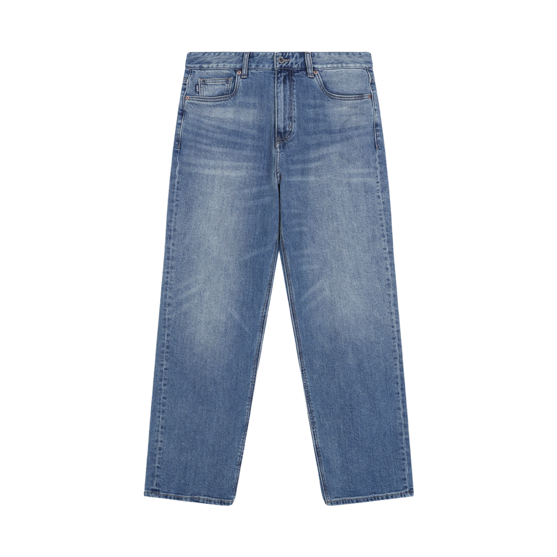 률앤와이 데님 릴렉시드 스트레이트 팬츠 미디움블루 C6(Ryul+Wai: Denim Relaxed Stright Pants Medium Blue C6) - 1