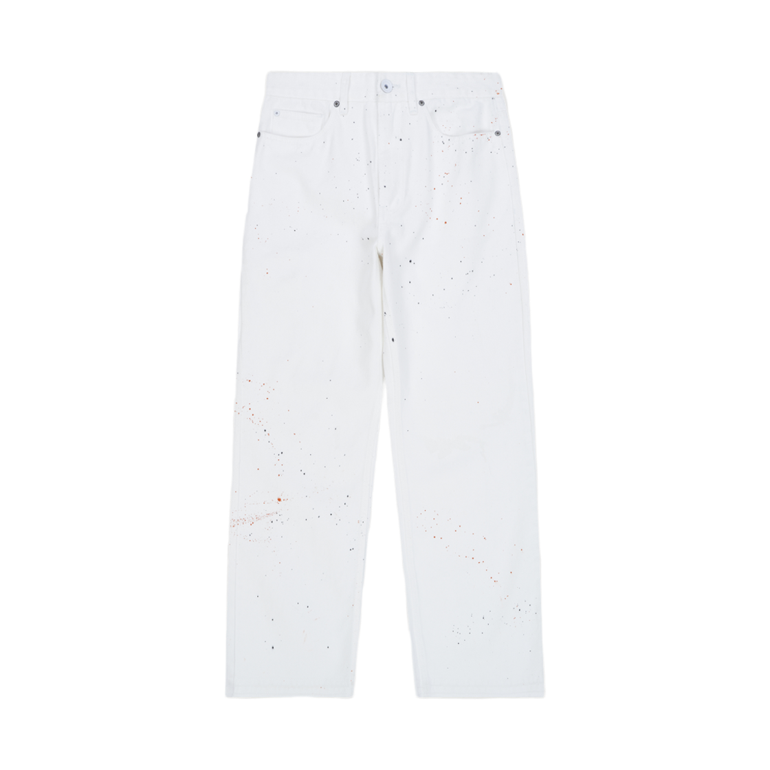 6SS19PT58 Ryul+Wai: Denim Side Lib Pocket Wide Pants White Painting C6