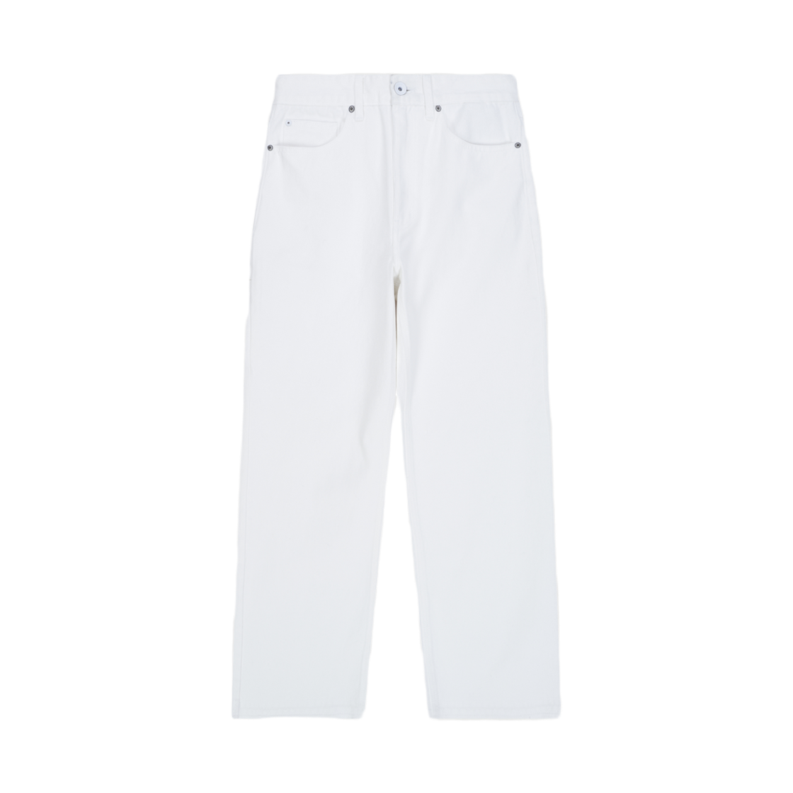 6SS16PT58 Ryul+Wai: Denim Side Lib Pocket Wide Pants White C6