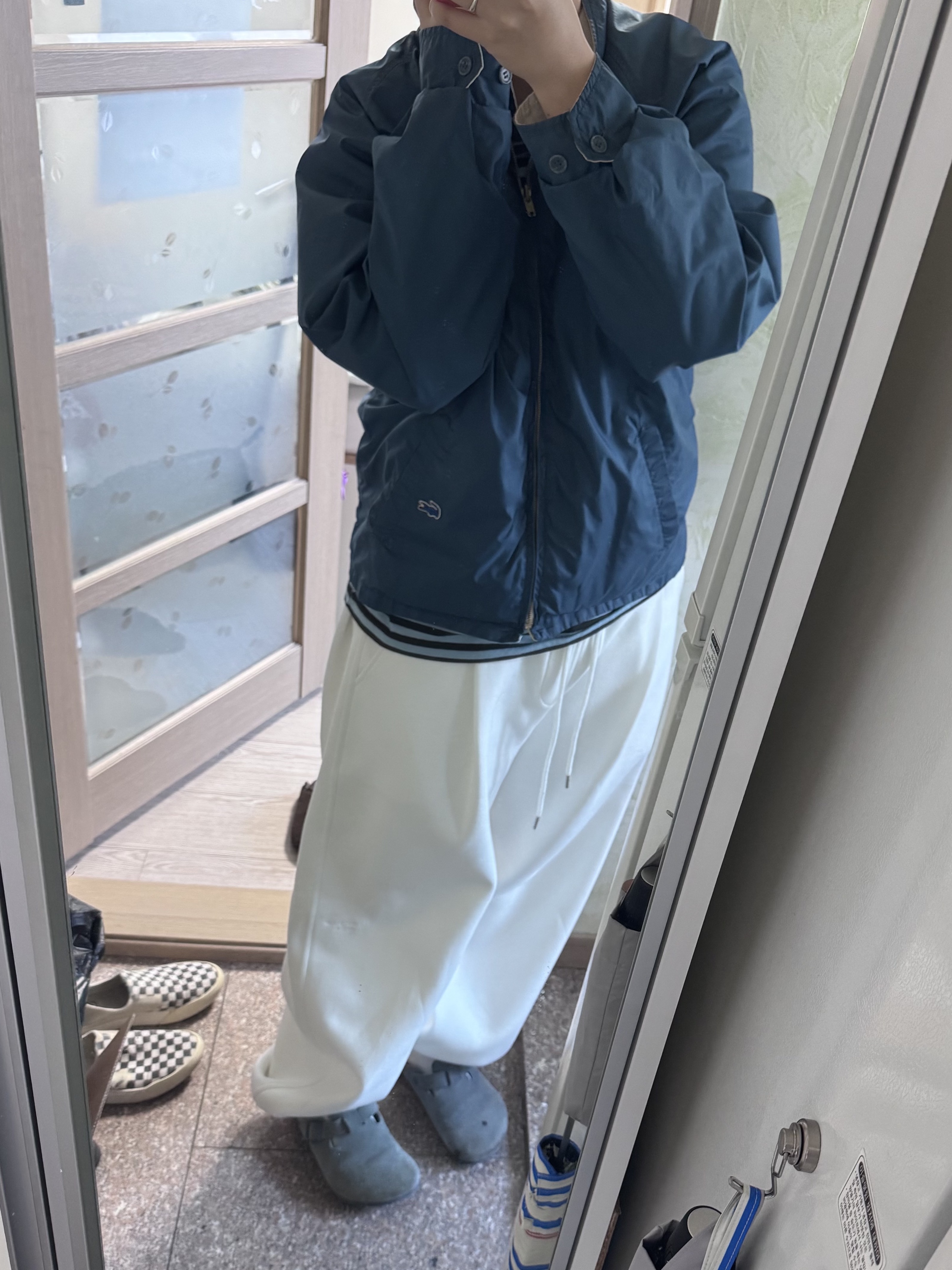 Birkenstock Boston Soft Footbed Suede Leather Elemental Blue - Regular 착용 스타일 - 2