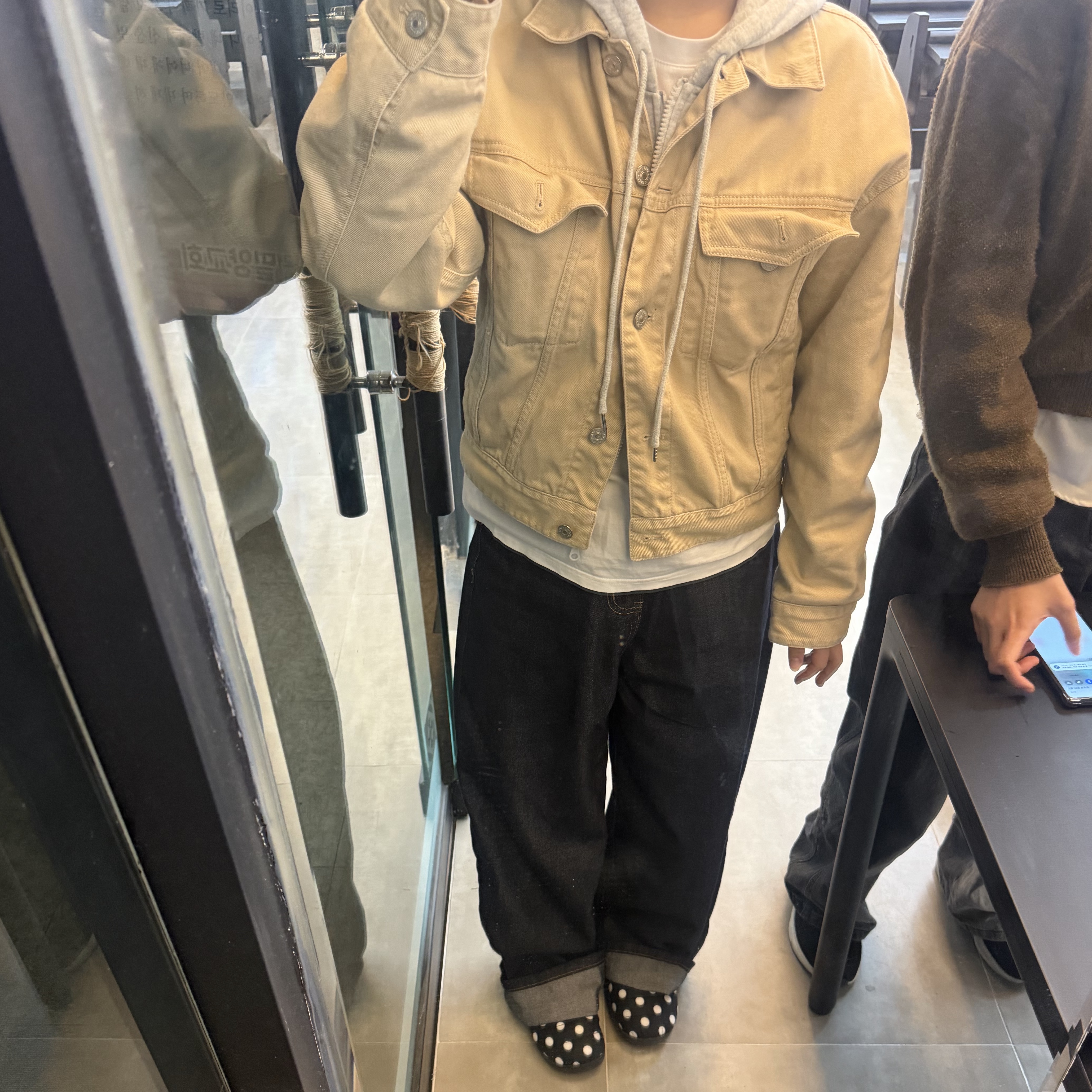 Subu Permanent F-Line Dots, The North Face Nuptse On Ball Jacket Gray - 24FW 착용 스타일 - 1