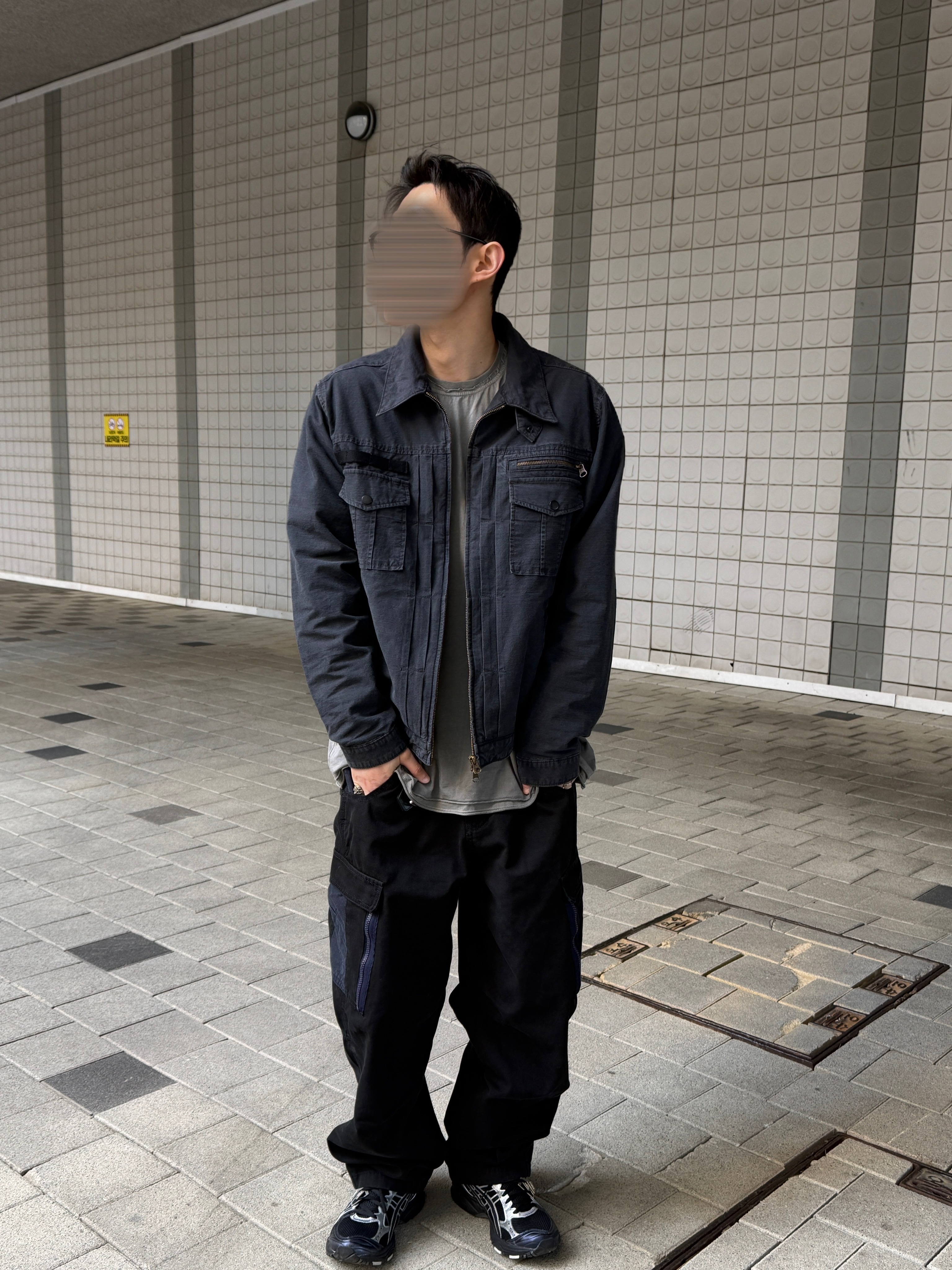 Undermycar 25SS Suede Oversized Work Jacket Brown, Asics x Atmos x Undermycar Gel-Kayano 14 Black Pure Silver 착용 스타일 - 6