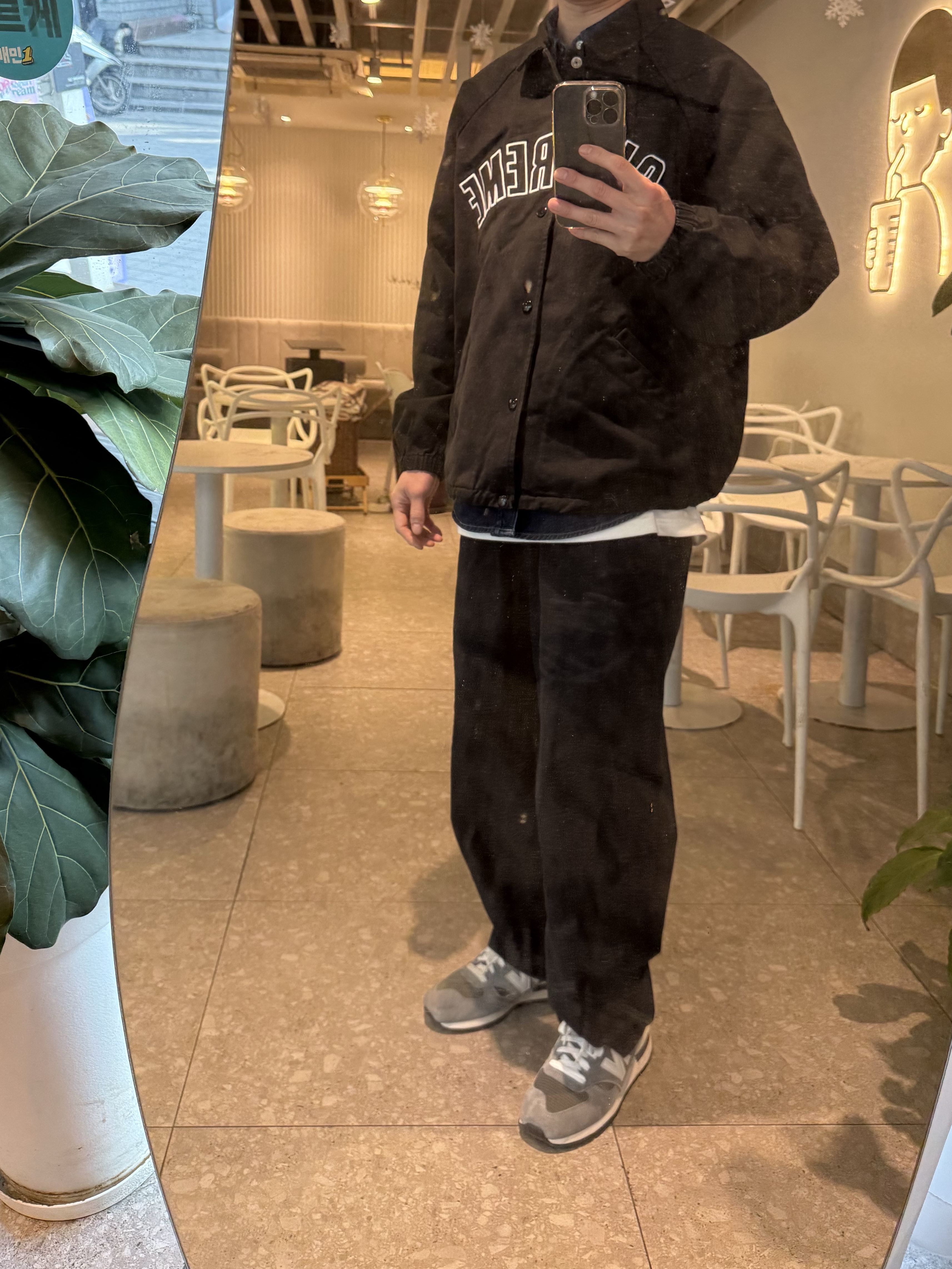 Supreme Arc Denim Coaches Jacket Black - 24SS 착용 스타일 - 1