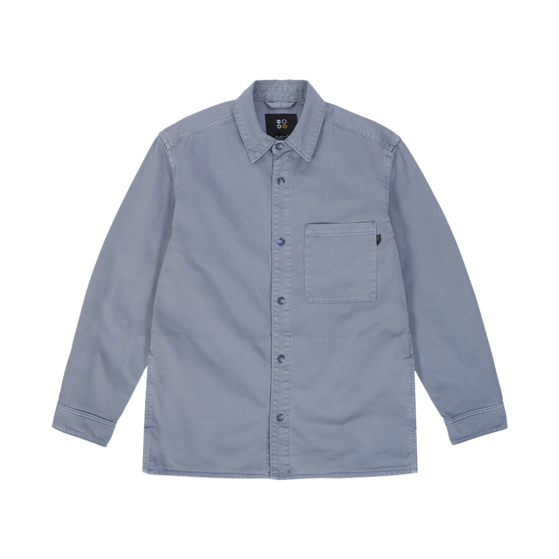 6SS12SH18 Ryul+Wai: Denim Garment Dyeing Pocket Shirts Blue C6