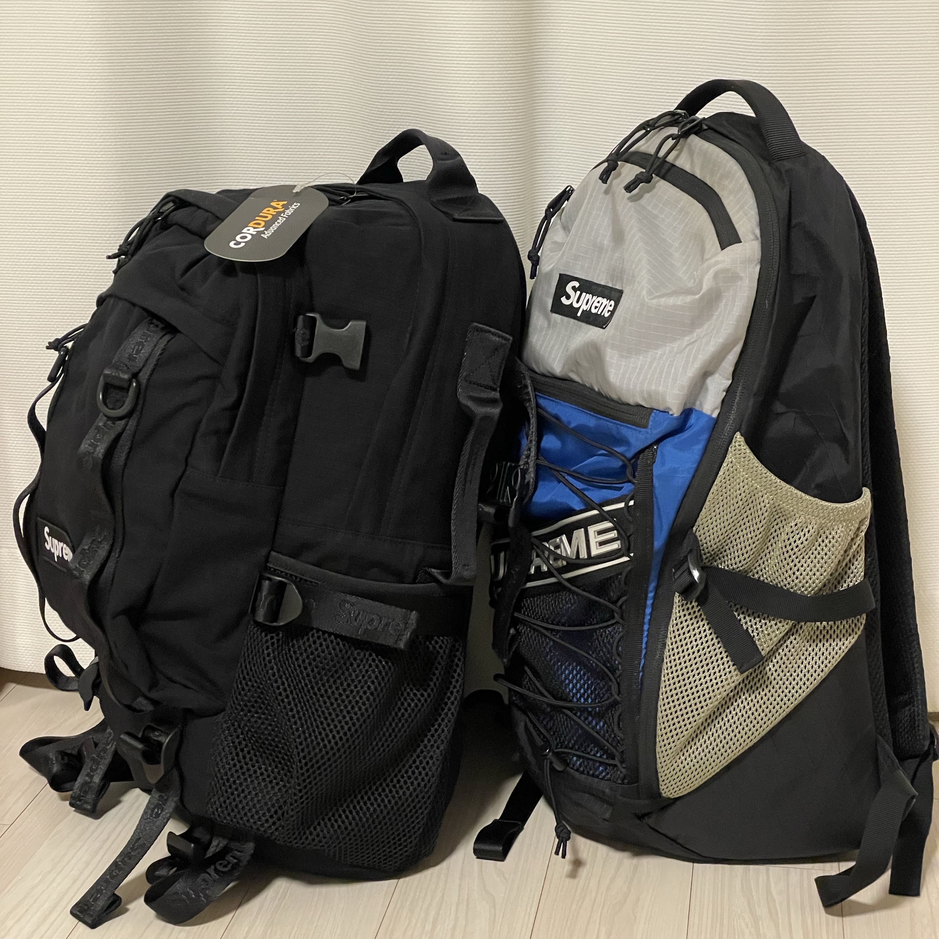 Supreme Backpack Black - 26SS, Supreme Backpack Blue - 23FW 착용 스타일 - 3