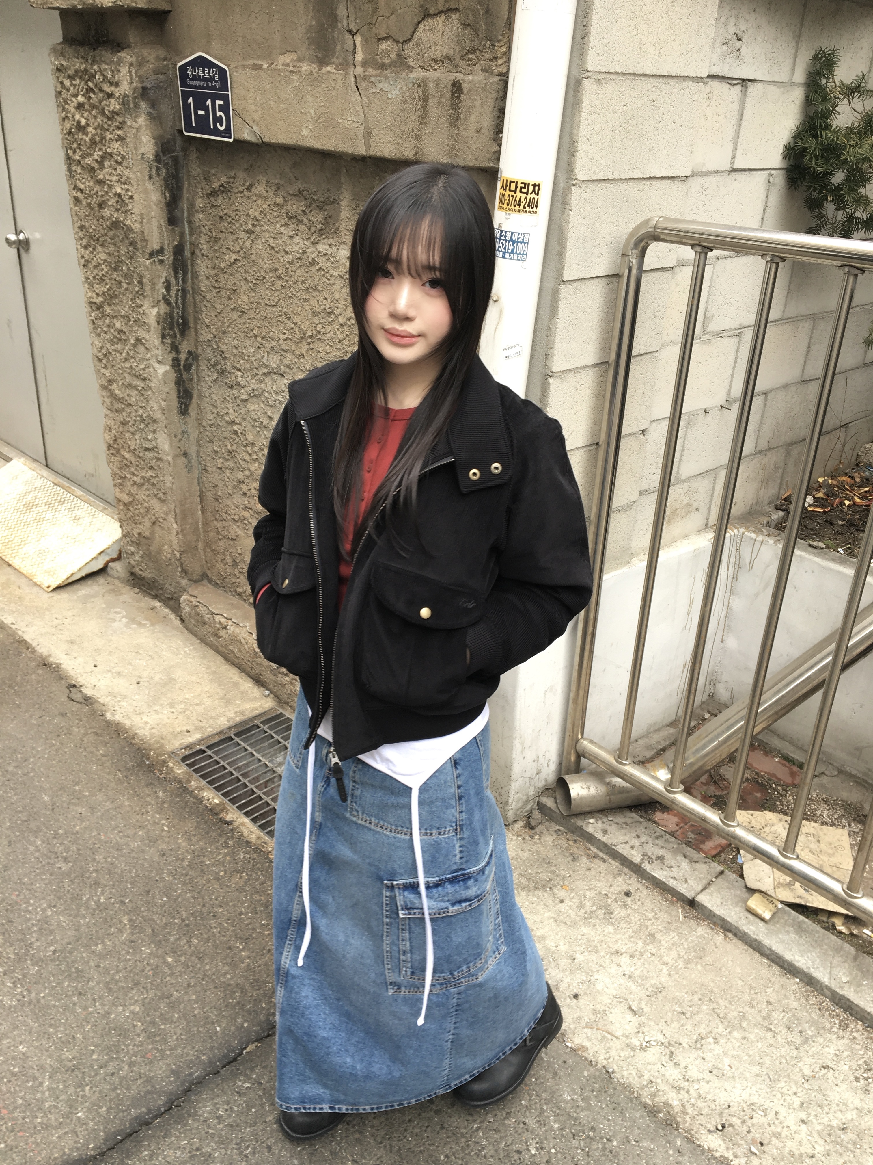 [6% 적립] NegativeThree  Slouchy Long Boots Washed Black 착용 스타일
