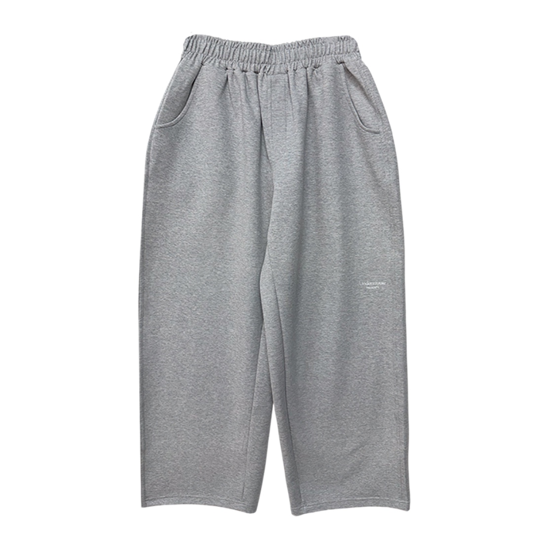 Undermycar Mu.163 Classic Logo Baggy Fit Sweat Pants Melange Gray 착용 스타일 - 5