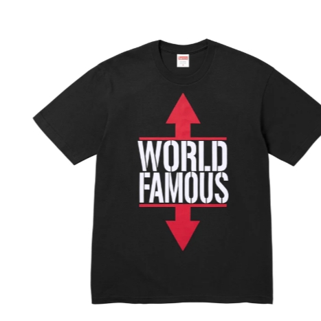 Supreme World Famous T-Shirt Black - 26SS 착용 스타일 - 2