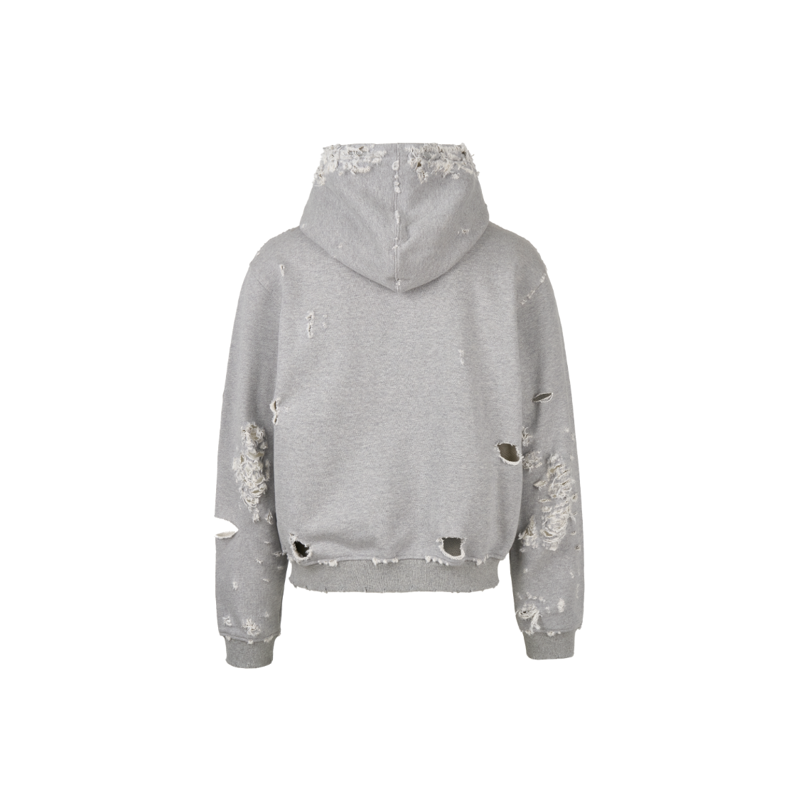 에모스탠스클럽 디스트레스드 후드 집업 그레이(emostanceclub Distressed Hoodie Zip-Up Grey) - 3