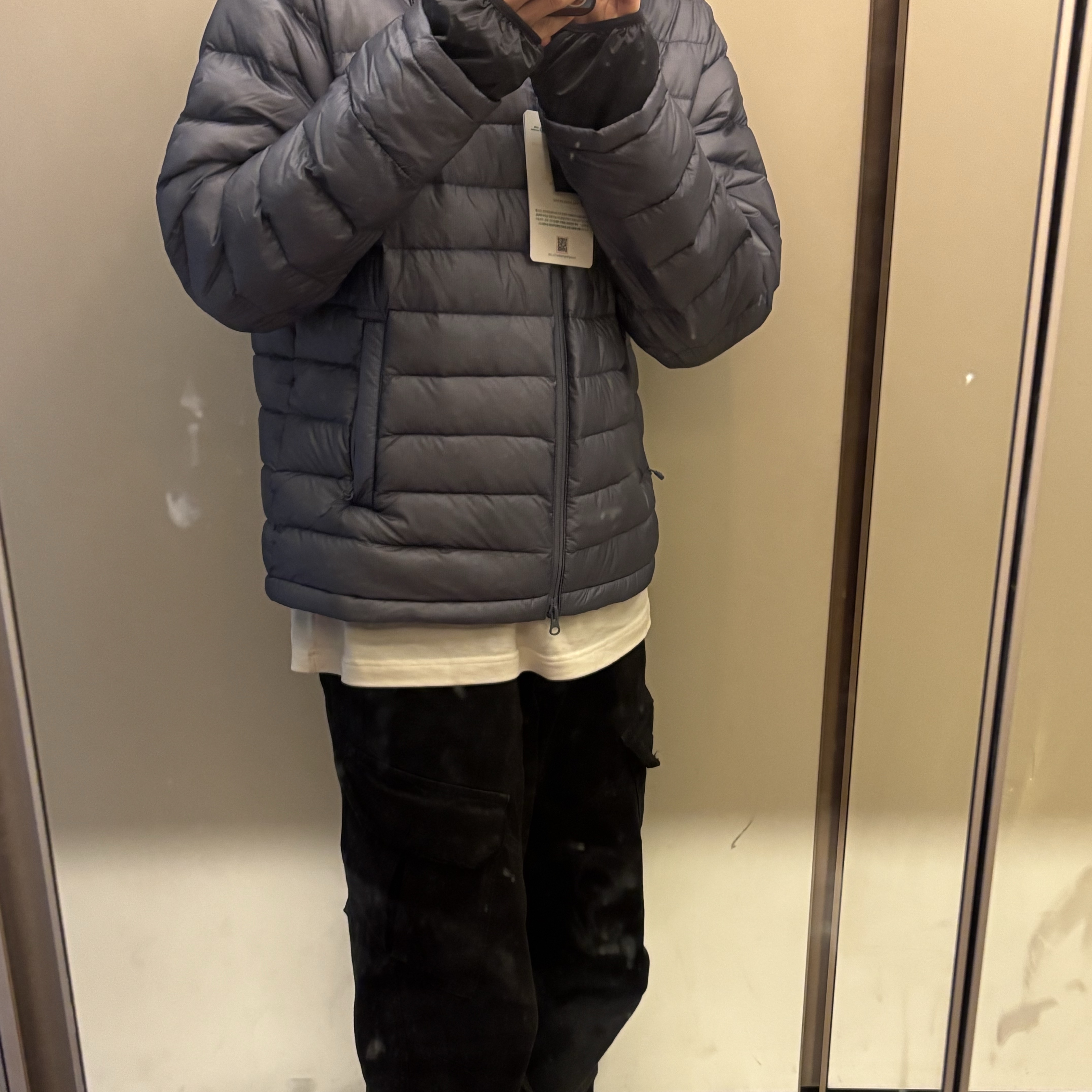 Sansan Gear Suffix Puffer Jacket Navy_25FW 착용 스타일