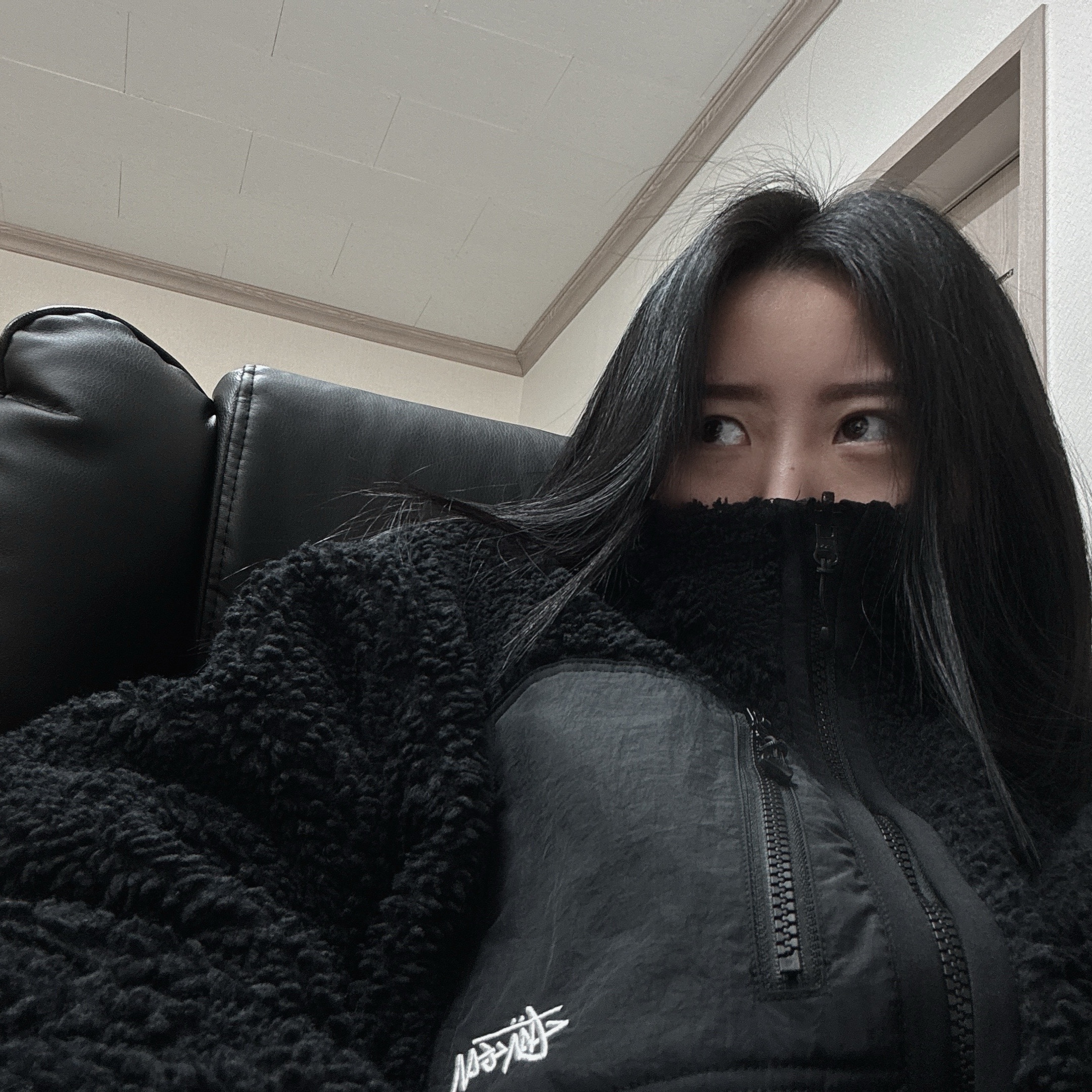 Stussy Sherpa Reversible Jacket Black 착용 스타일