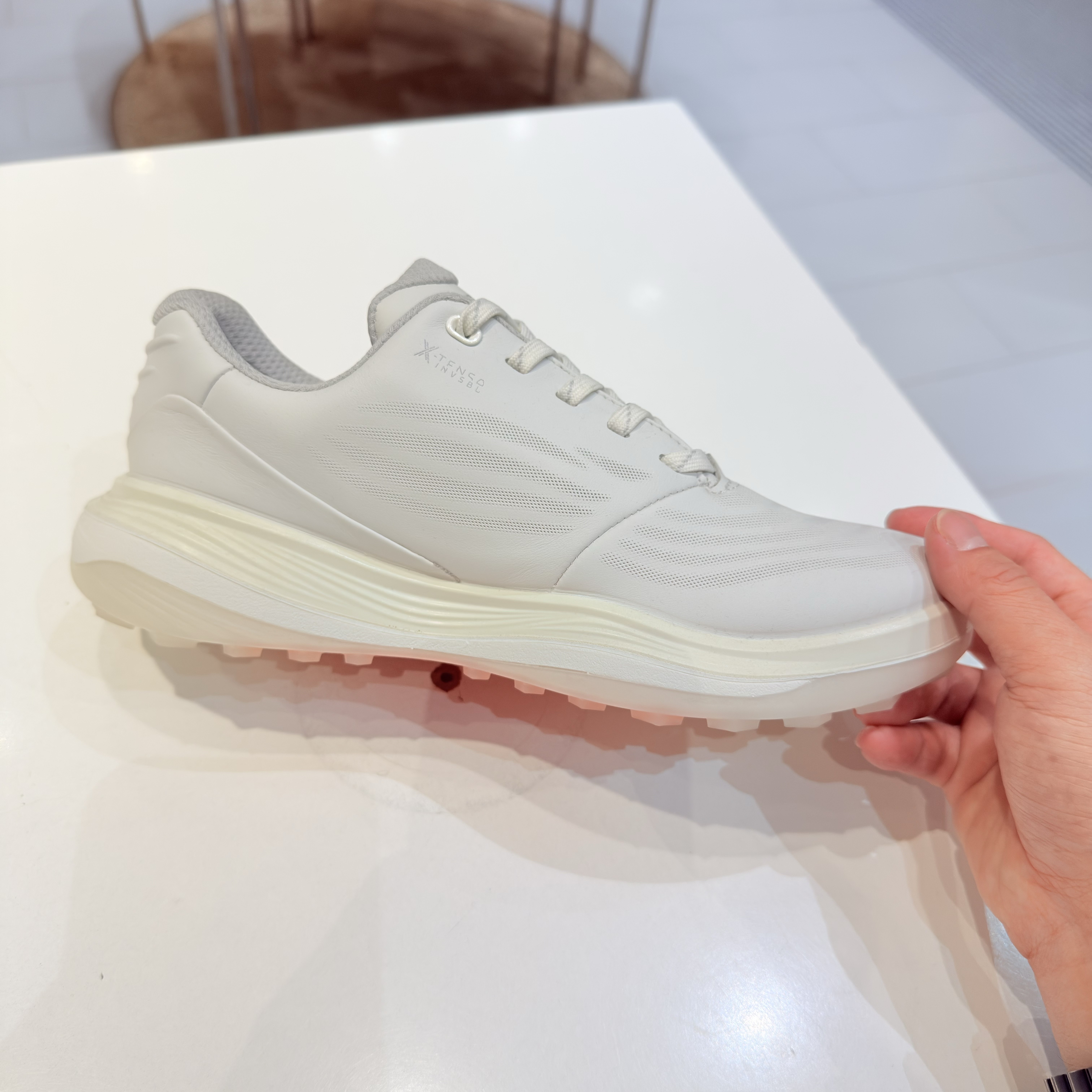 (W) Ecco Golf LT1 Shoes White 착용 스타일 - 3