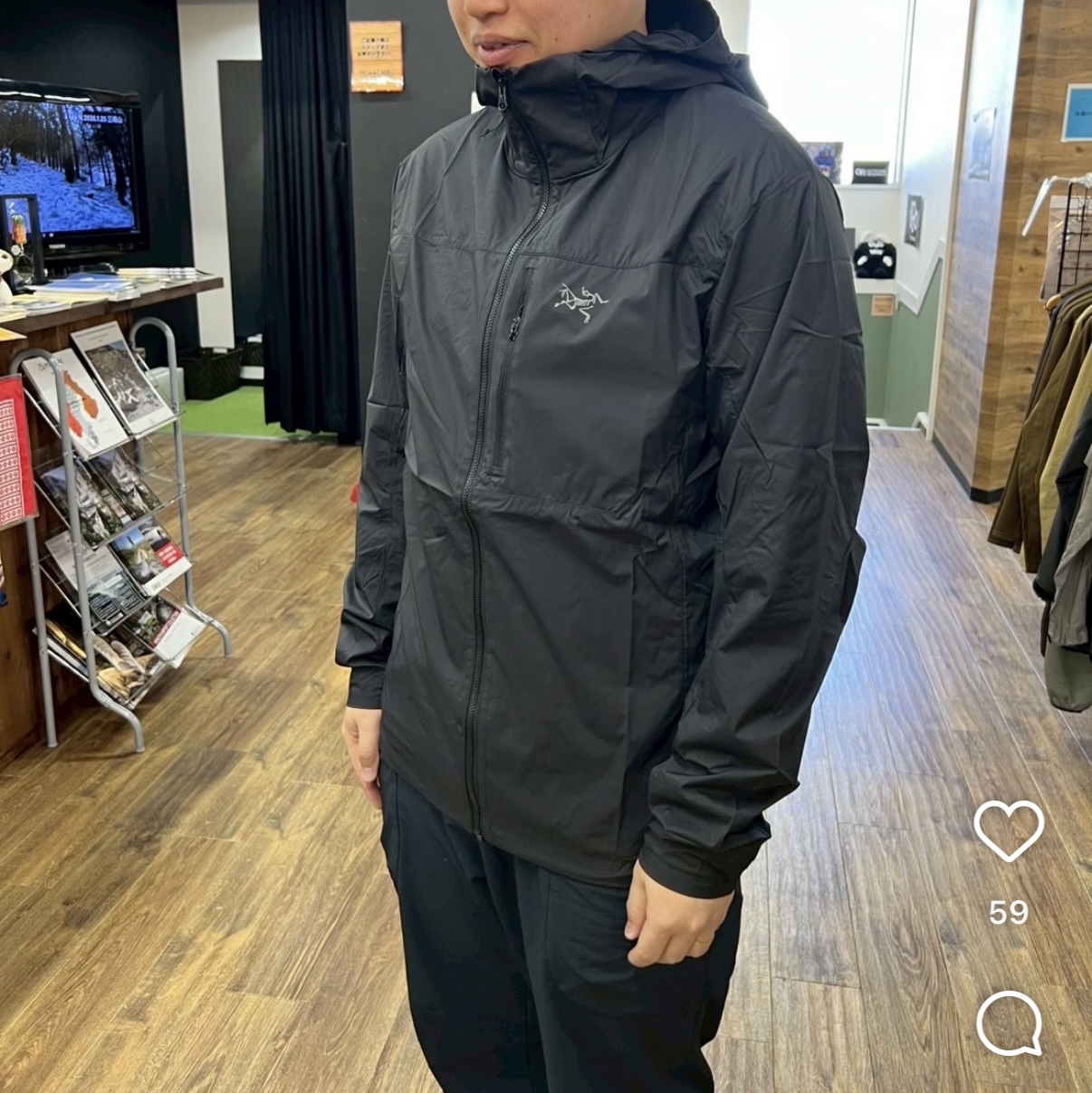 Arc'teryx Squamish Hoody Black 착용 스타일 - 1
