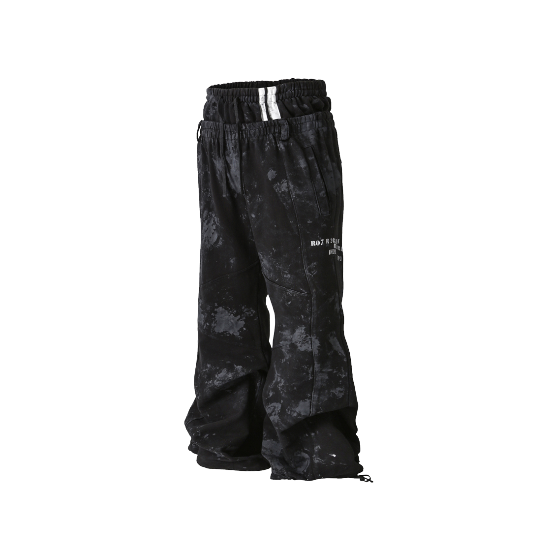 로어링라드 더티 더블 웨이스트 스웻팬츠 블랙(ROARINGRAD Dirty Double Waist Sweatpants Black)
