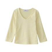 Blue Sunflower Dot V-Neck Tee