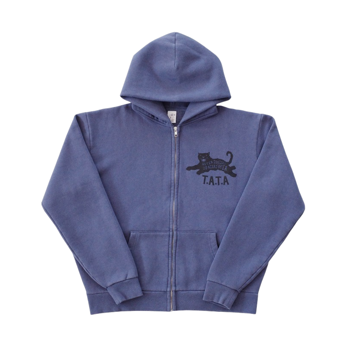 - Collect Pieces Tata Zip-Up Hoodie Purple Grey