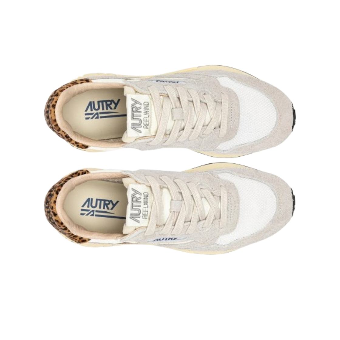 (W) 오트리 나일론 스웨이드 릴윈드 로우 스니커즈 화이트 레오파드((W) Autry Reelwind Low Sneakers in Nylon and Suede White Leopard) - 2