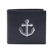 Thom Browne Anchor Grain Leather Wallet Navy