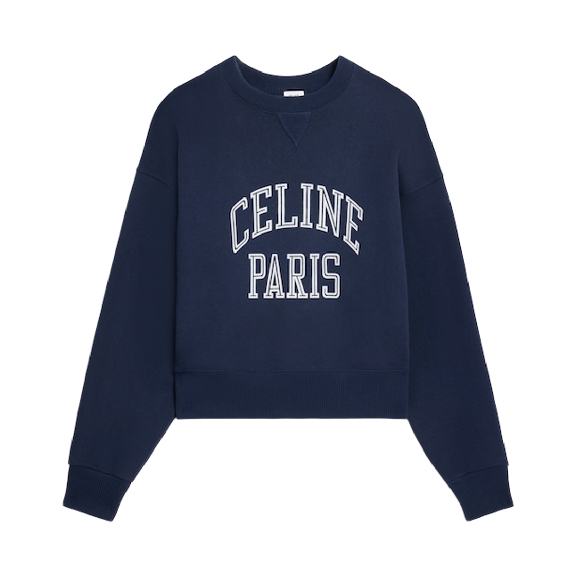 RY0J5345F-07OW (W) Celine Loose Sweatshirt in Cotton Fleece Navy Off White
