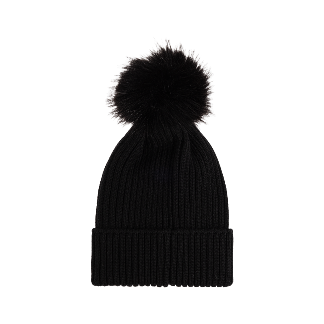 (키즈) 몽클레르 패치 로고 폼폼 울 비니 블랙 - 26SS((Kids) Moncler Patch Logo Pom Pom Wool Beanie Black - 26SS) - 2