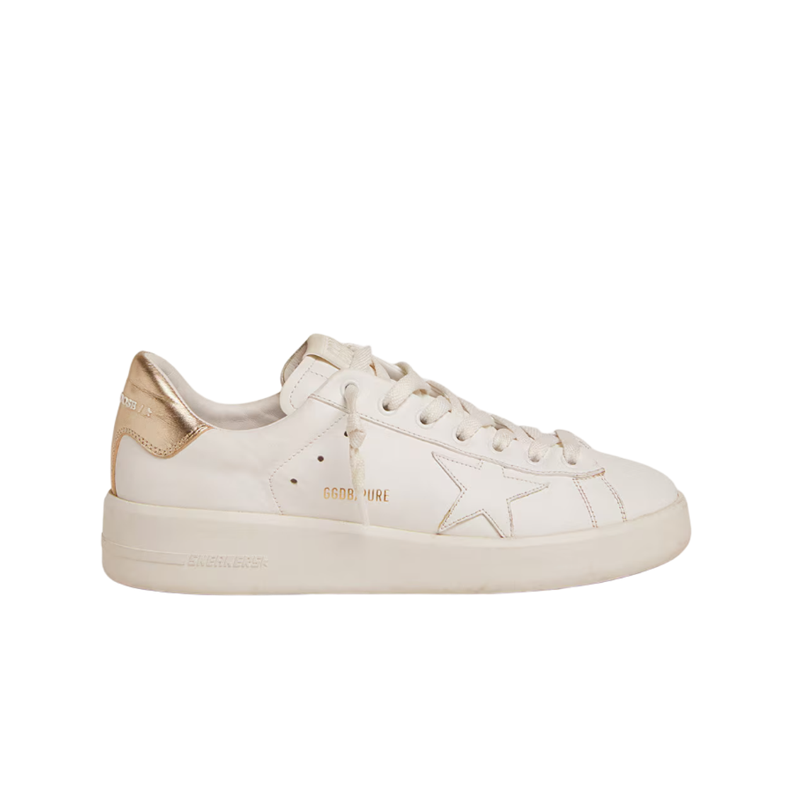 GWF00197-F000465-10272 (W) Golden Goose Purestar Gold Heel Tab Sneakers White