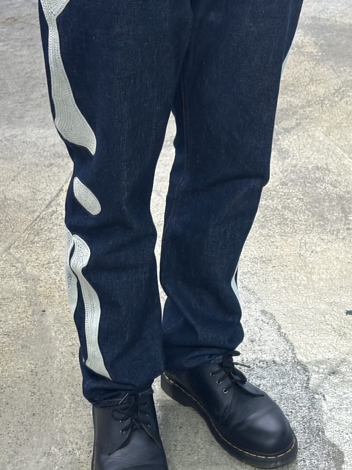 Kapital 12.5 oz. Denim Mexican Tuxedo 5P Okagilly Pants Indigo, ETCE Zipper Trucker Jacket Black 착용 스타일 - 2