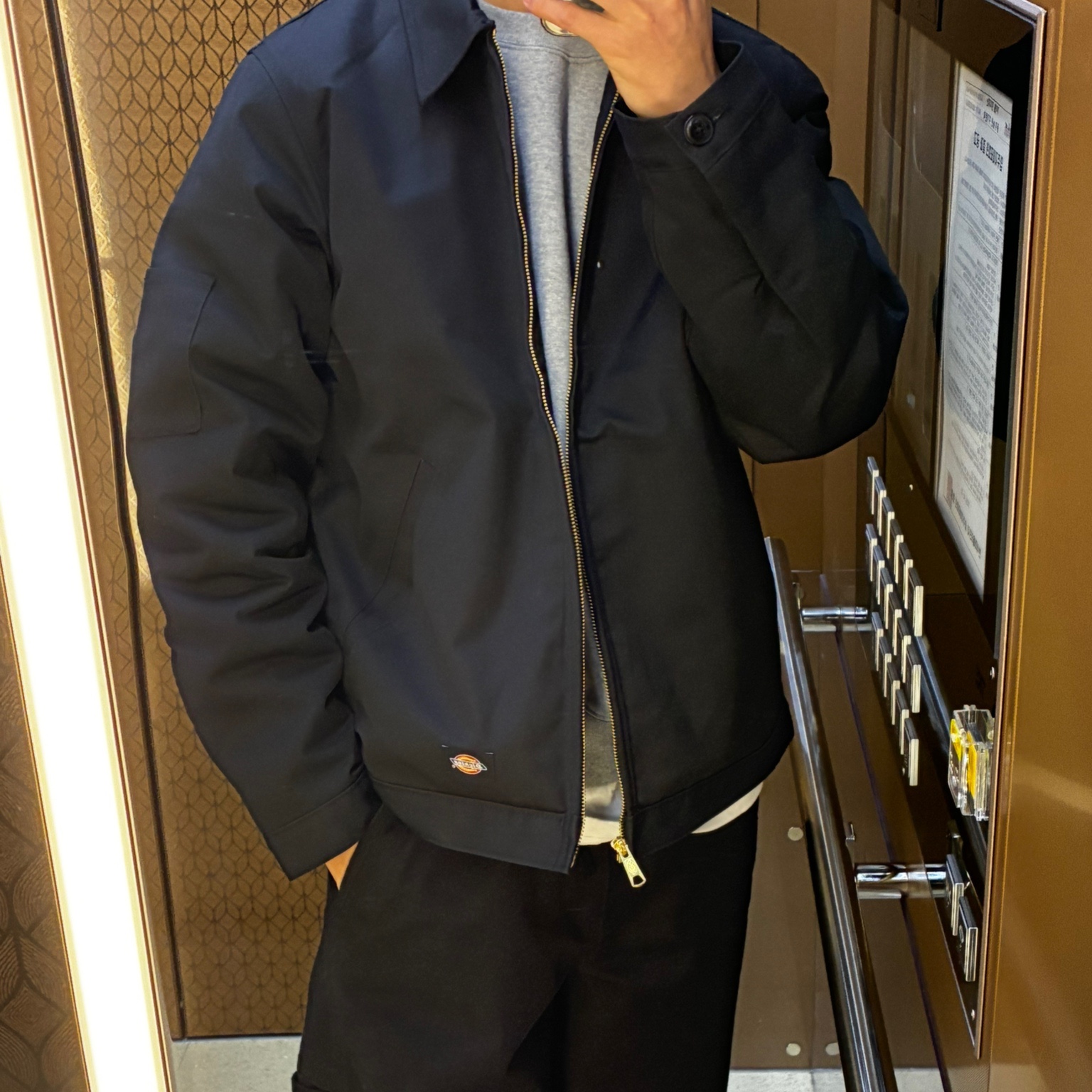 Dickies Insulated Eisenhower Jacket Regular Black 착용 스타일