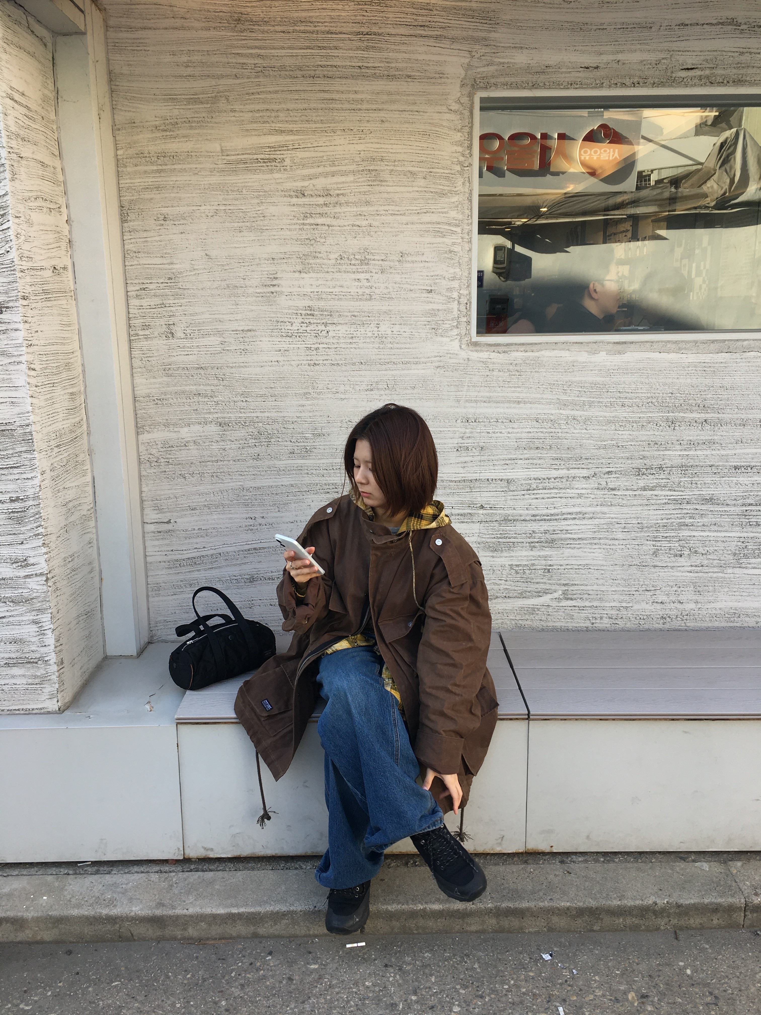 Porter Tanker Duffle Bag S Black, Vacant Archive Maha Check Hoodie Shirt Yellow 착용 스타일 - 2