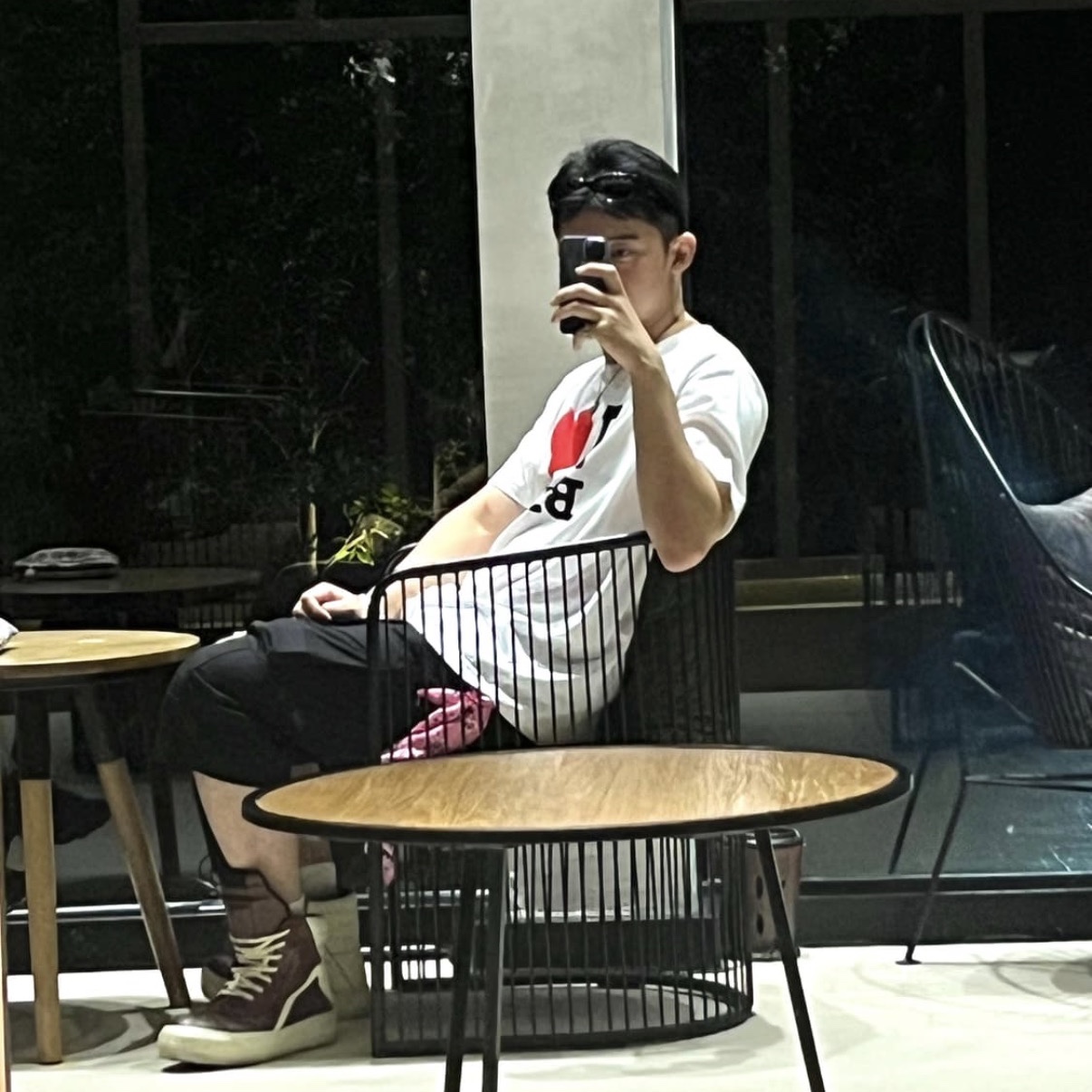 Rick Owens Geobasket Sneakers Black Milk 착용 스타일