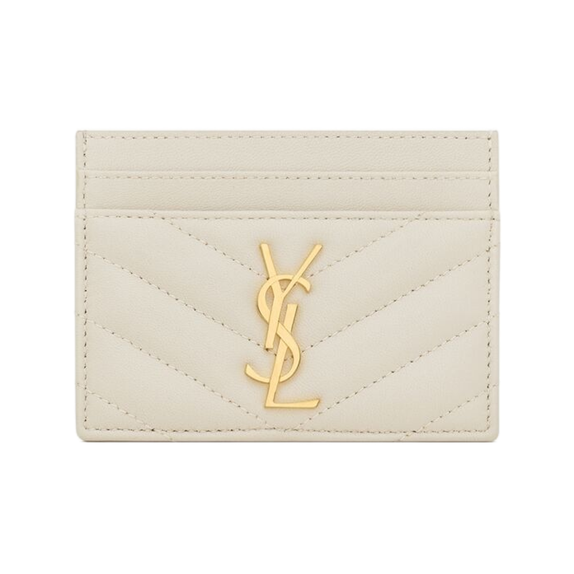 생로랑 카산드라 마틀라세 카드 케이스 램스킨 블랑 빈티지(Saint Laurent Cassandre Matelasse Card Case In Lambskin Blanc Vintage)