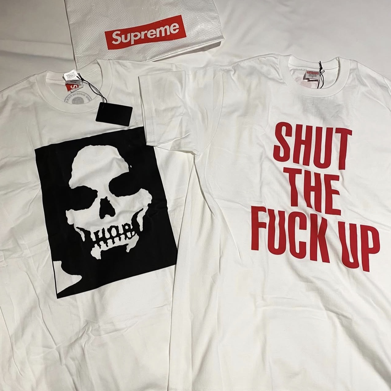 Supreme x Number (N)ine Shut Up Tee White - 25FW 착용 스타일 - 2