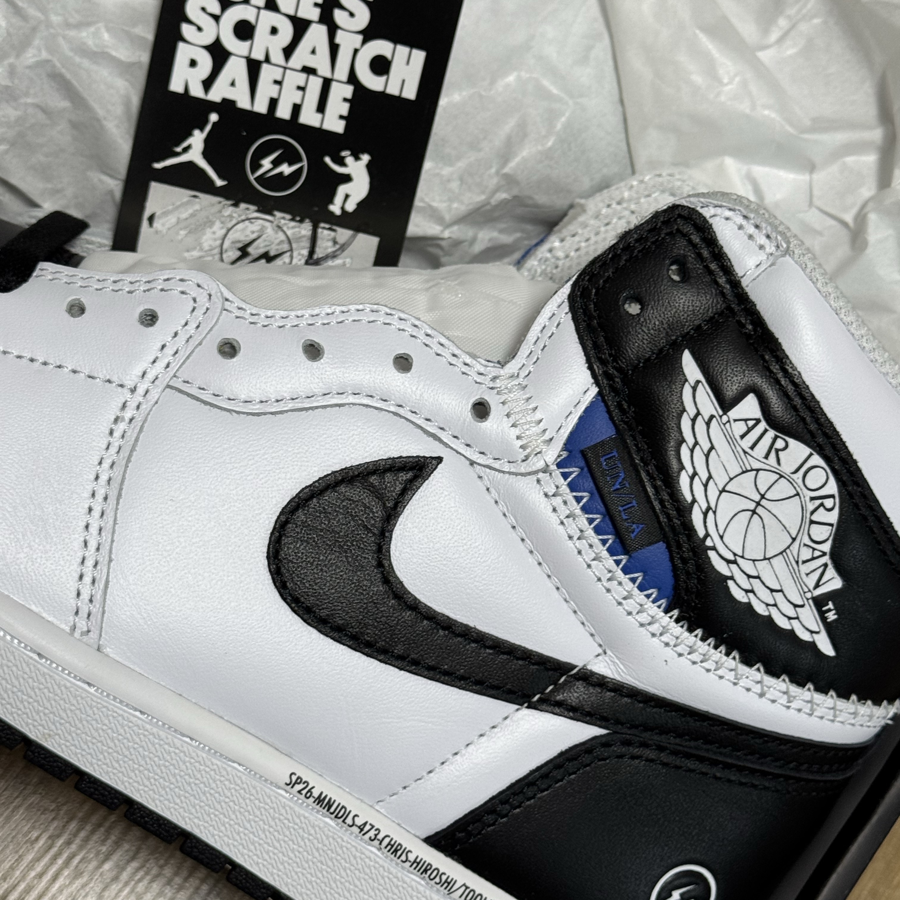 Jordan 1 x Fragment x Union LA High OG SP White Black 착용 스타일