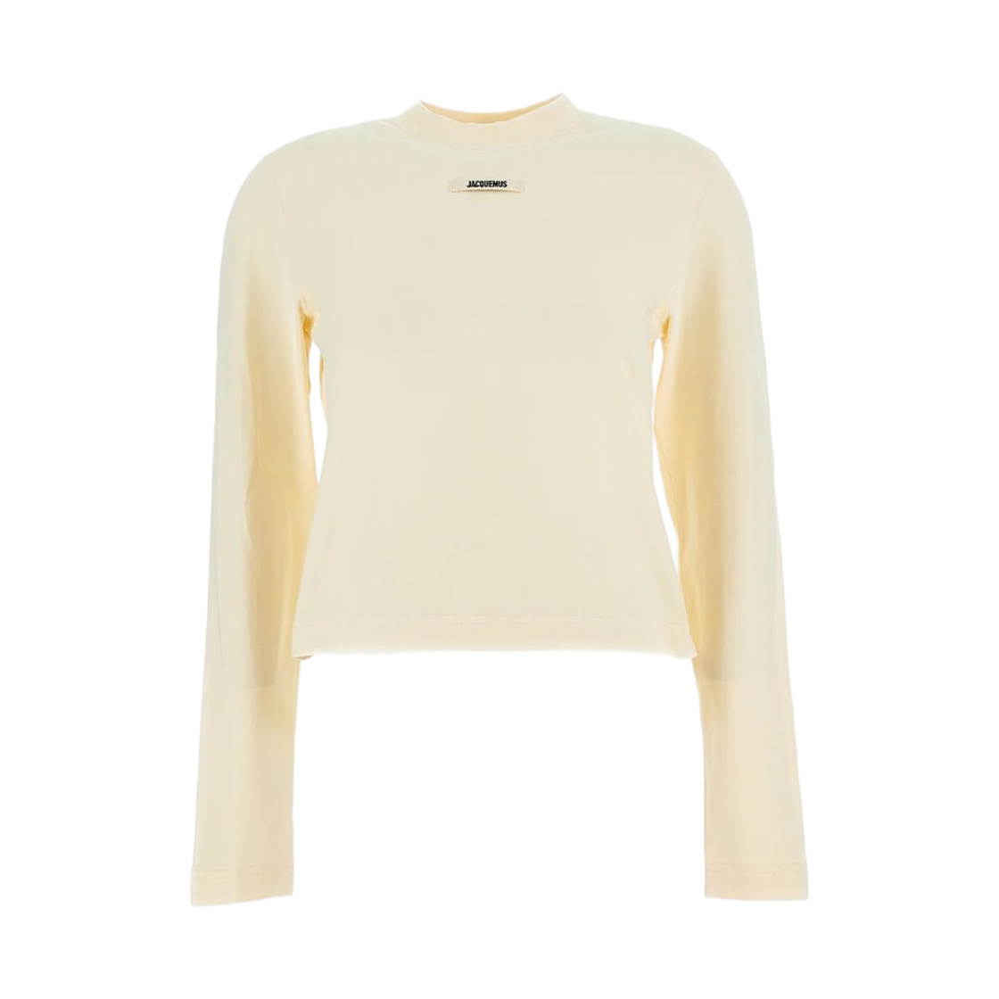 (W) 자크뮈스 그로그랭 로고 롱슬리브 티셔츠 라이트 베이지((W) Jacquemus Grosgrain Logo Long Sleeve T-Shirt Light Beige)
