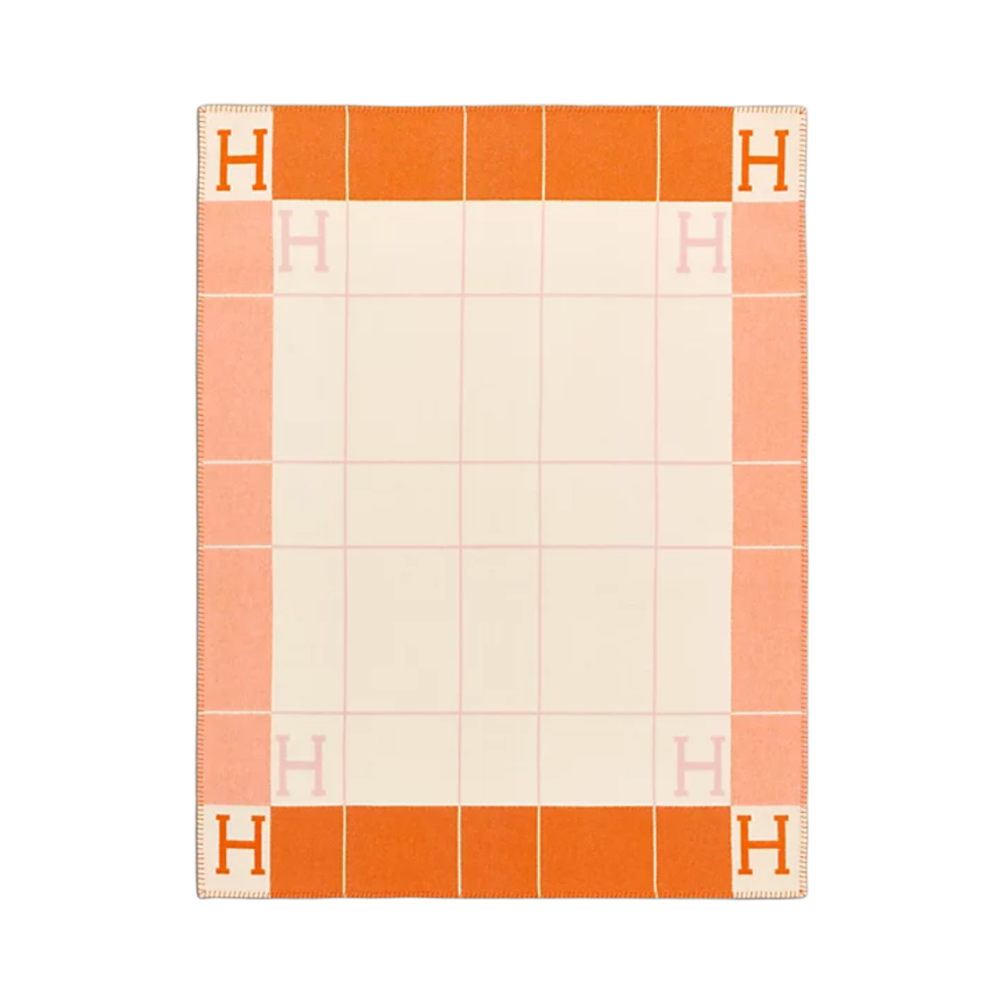 에르메스 아발론 III 쓰로우 블랭킷 메리노 울 캐시미어 & 만다린 루즈 피보안(Hermes Avalon III Throw Blanket Merinos Wool Cashmere & Mandarine Rouge Pivoine)