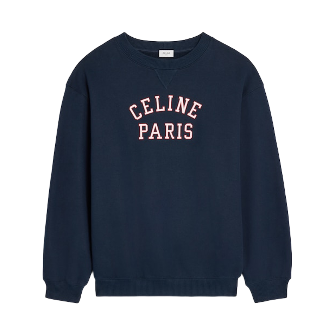 RY0S1510Z-07RV Celine Cotton Fleece Sweatshirt Navy Red