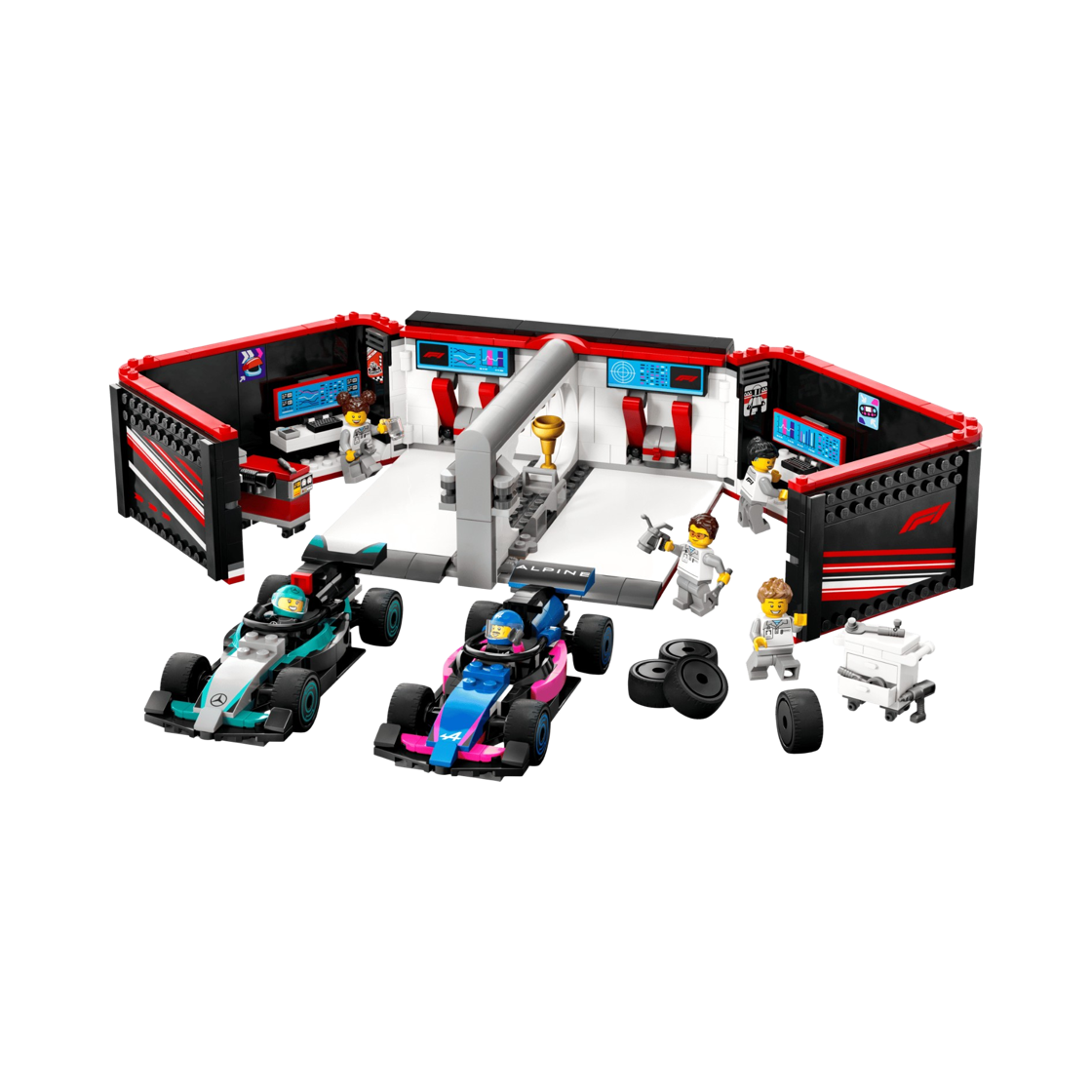 레고 시티 F1 정비소와 메르세데스-AMG & 알파인 레이스 카(Lego City F1 Garage & Mercedes-AMG & Alpine Cars)