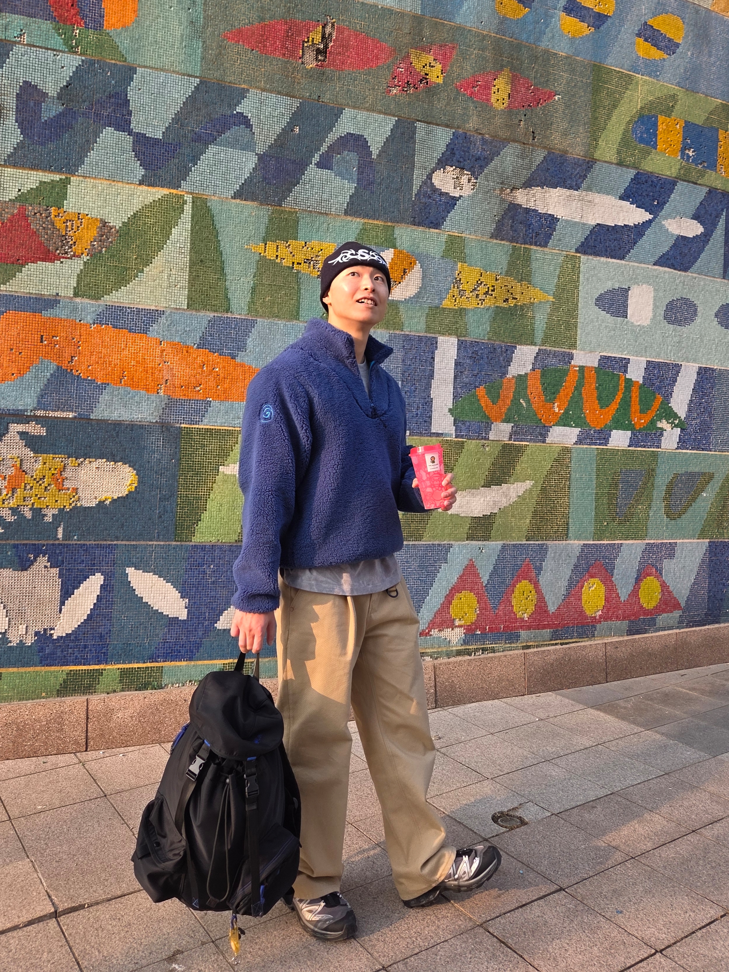 Supreme New Era Tribal S Logo Beanie Navy - 25FW, Ostrya 25FW Bluebird Shearling Fleece Navy 착용 스타일 - 8